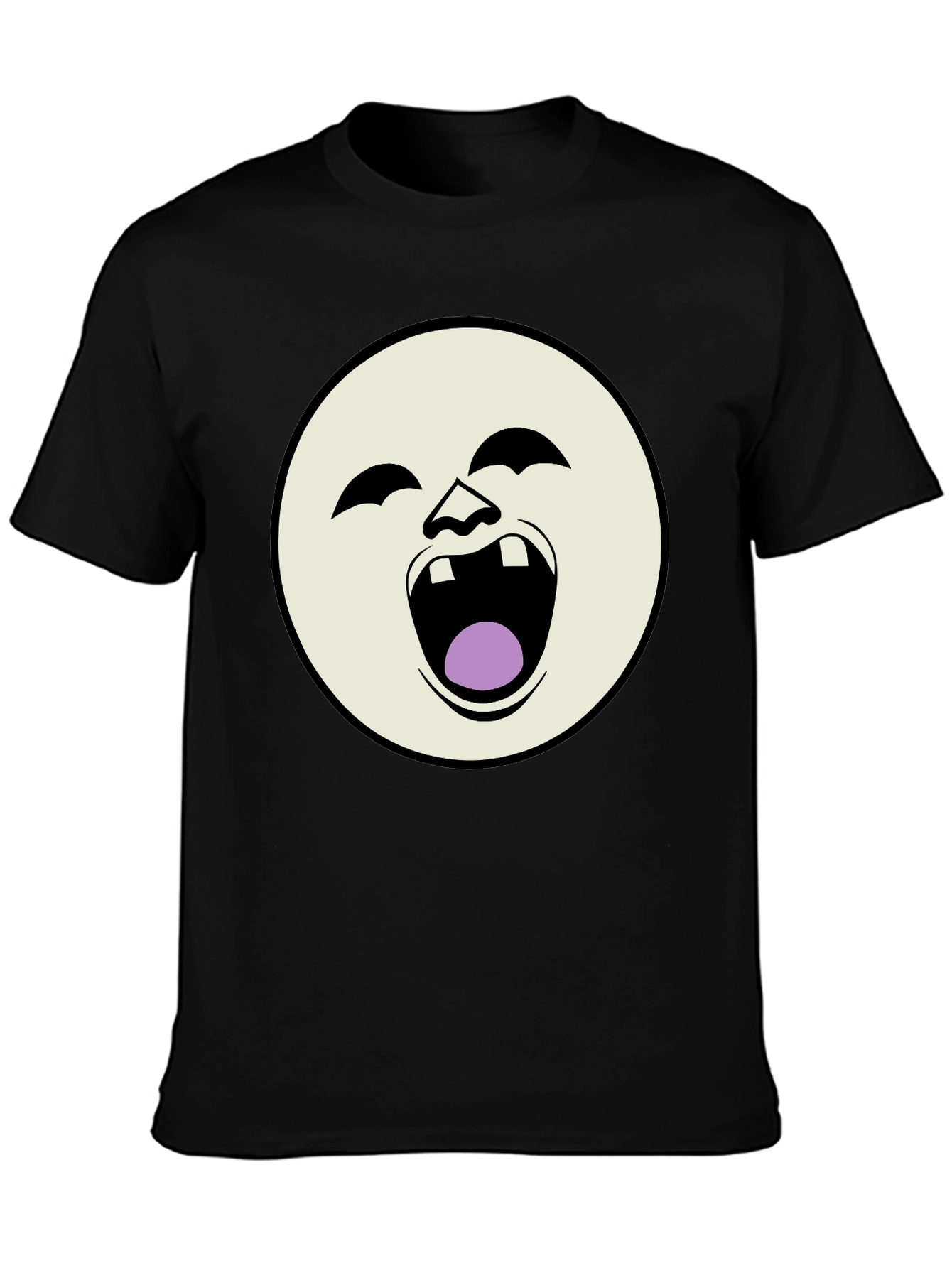 Black Laughing Face Graphic Black T-Shirt view 3