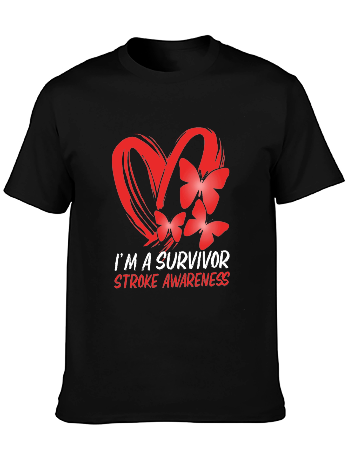 Black Stroke Awareness Survivor T-Shirt view 3
