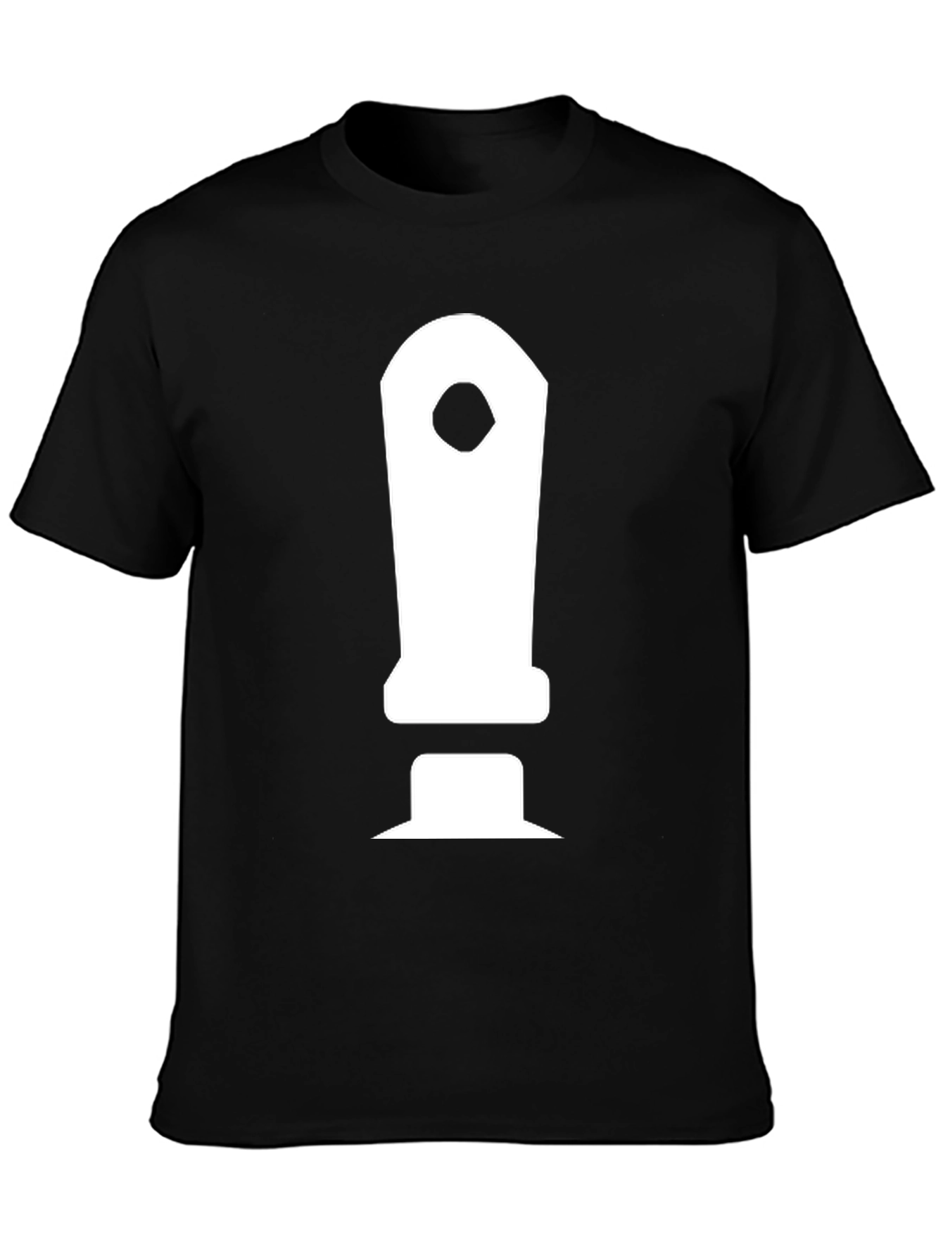 Black Men's Black T-Shirt with White Controller Graphic view 3