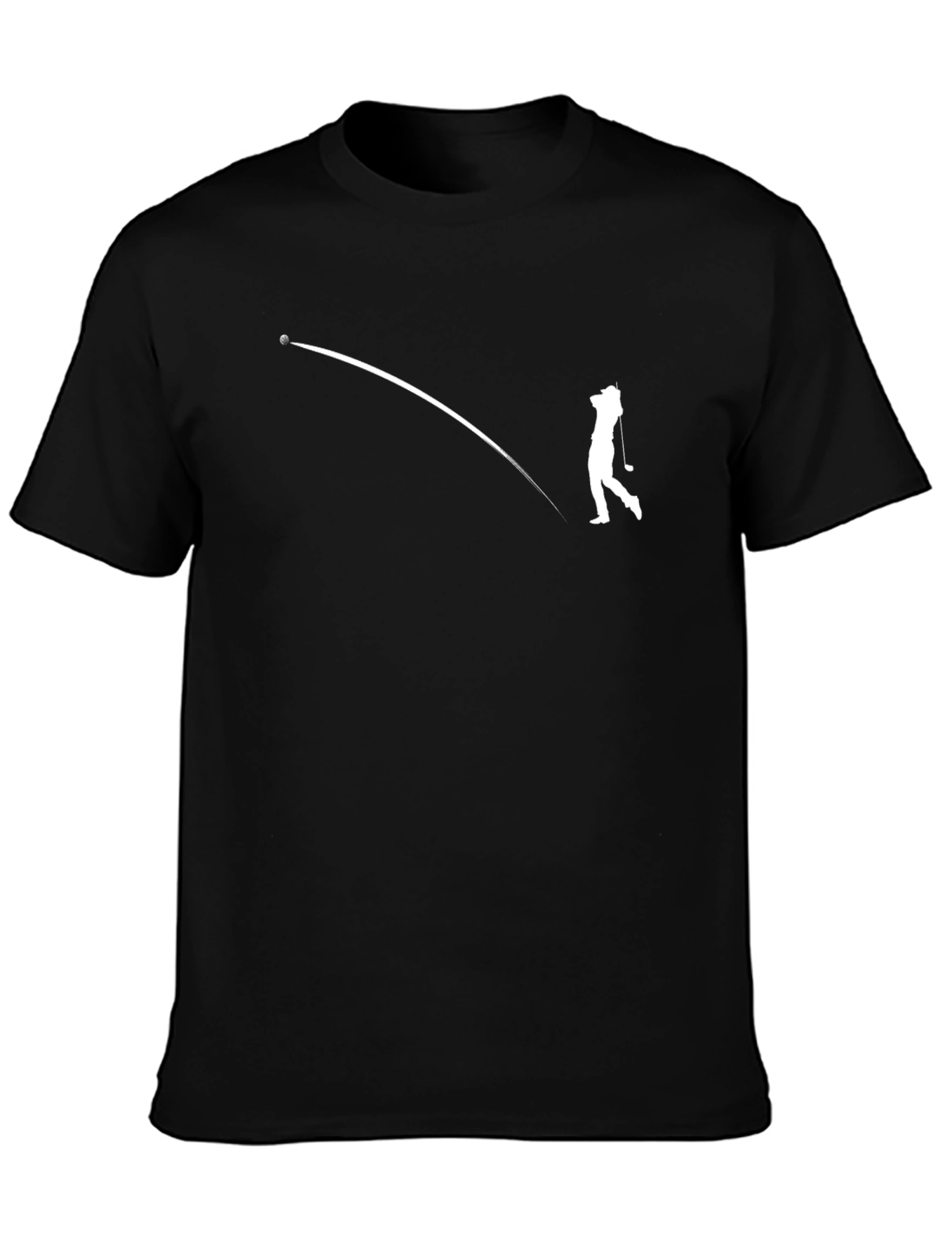 Black Golfer Tee: Stylish Black Cotton Graphic T-Shirt view 3