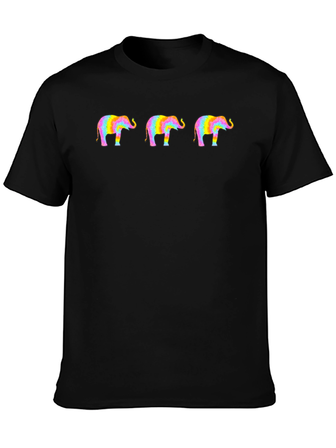 Black Rainbow Elephant T-Shirt - Stylish Graphic Tee view 3