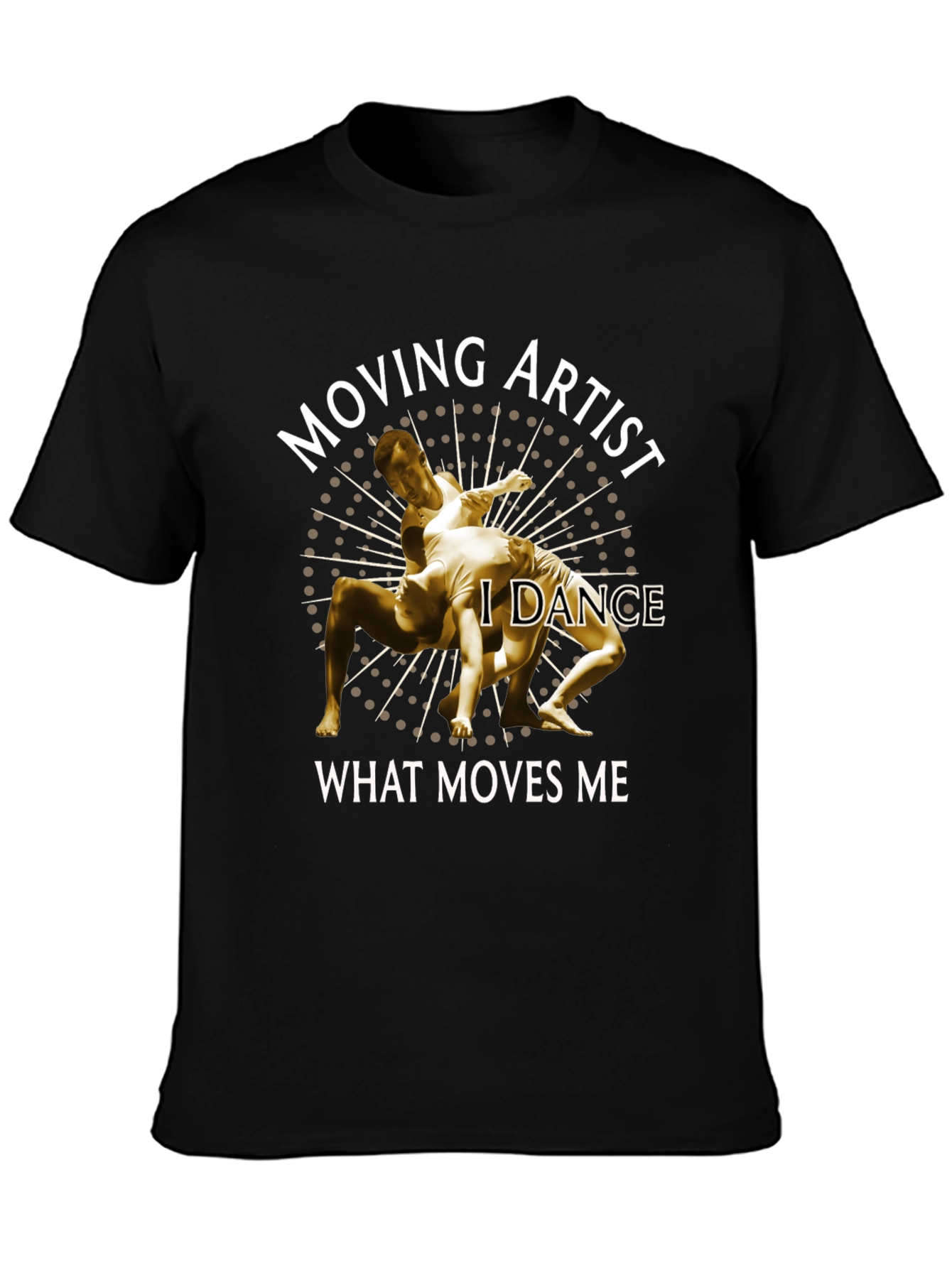 Black Moving Artist Dance T-Shirt - Unique Design view 3