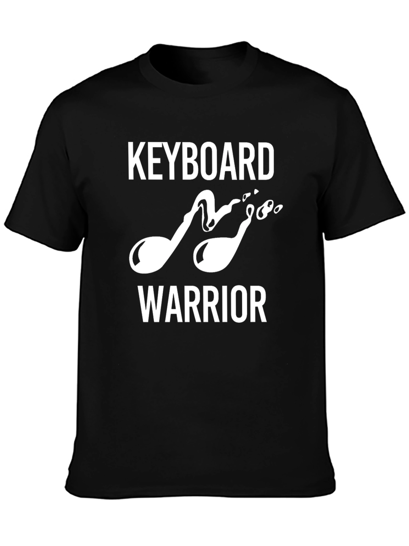Black Keyboard Warrior T-Shirt - Music Lover Tee view 3