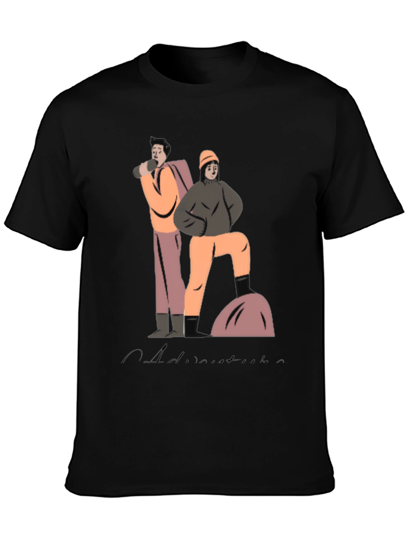 Black Adventure Graphic Tee - Soft Cotton Blend view 3