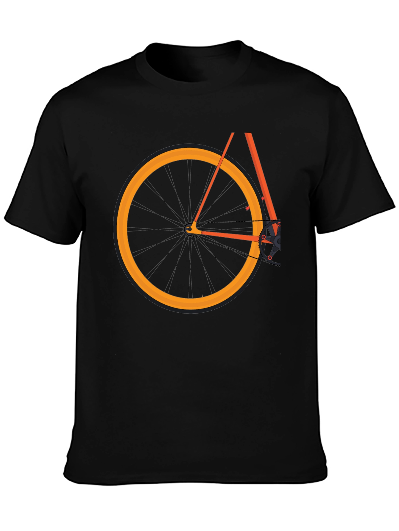 Black Black Bicycle Graphic Tee - Casual Cotton Blend T-Shirt view 3