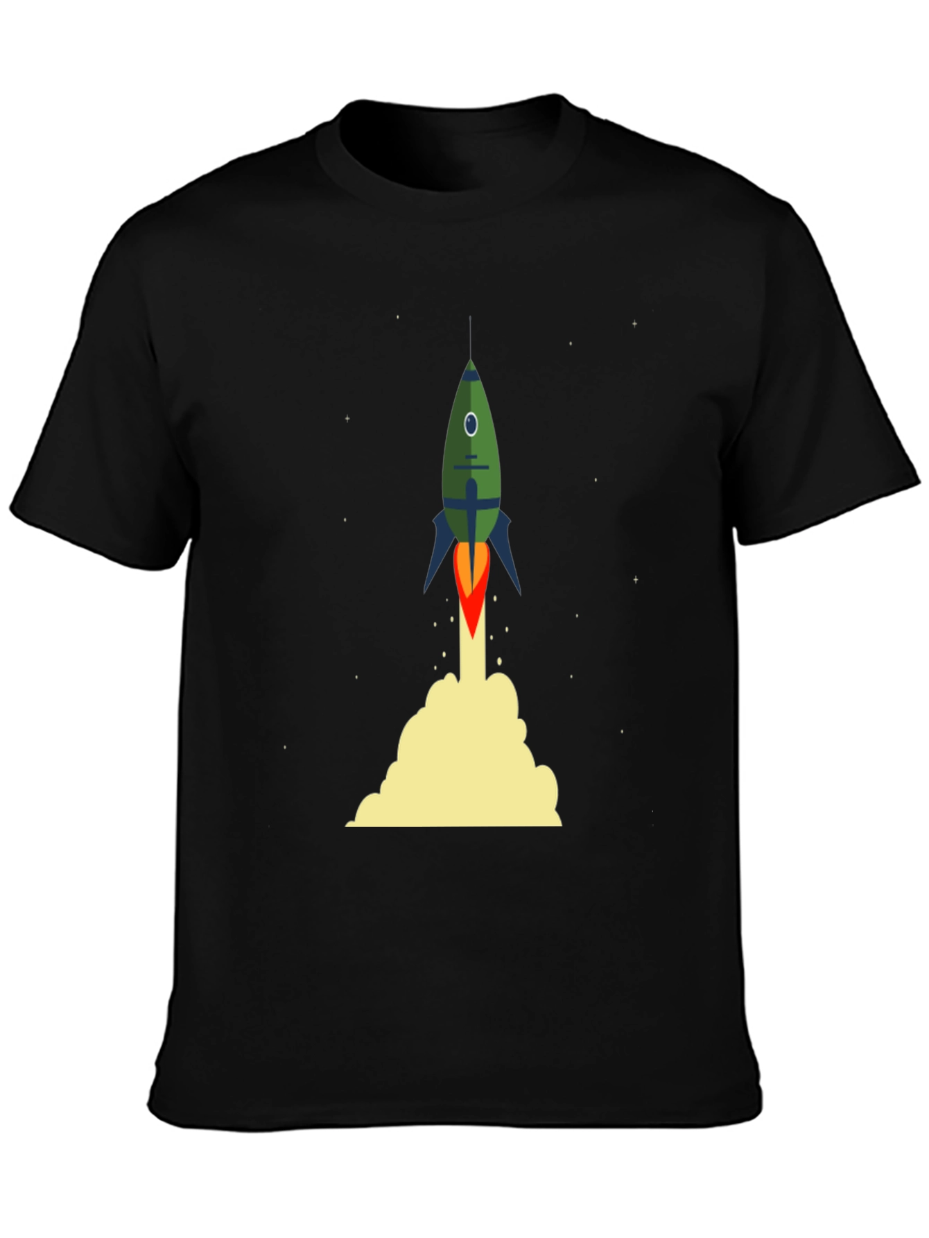 Black Rocket Launch Black T-Shirt - Space Adventure view 3