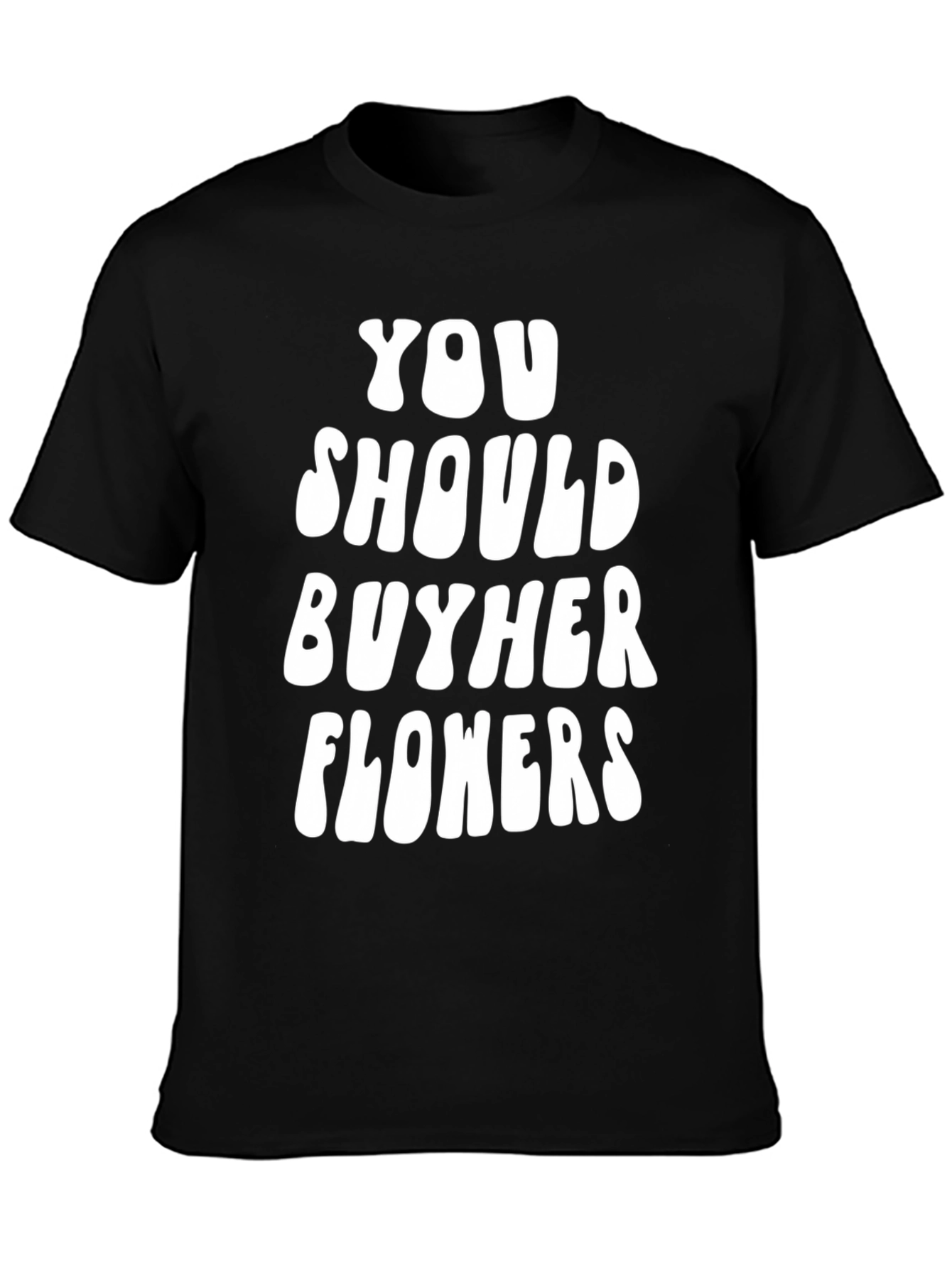 Black Buy Her Flowers Black Graphic T-Shirt view 3