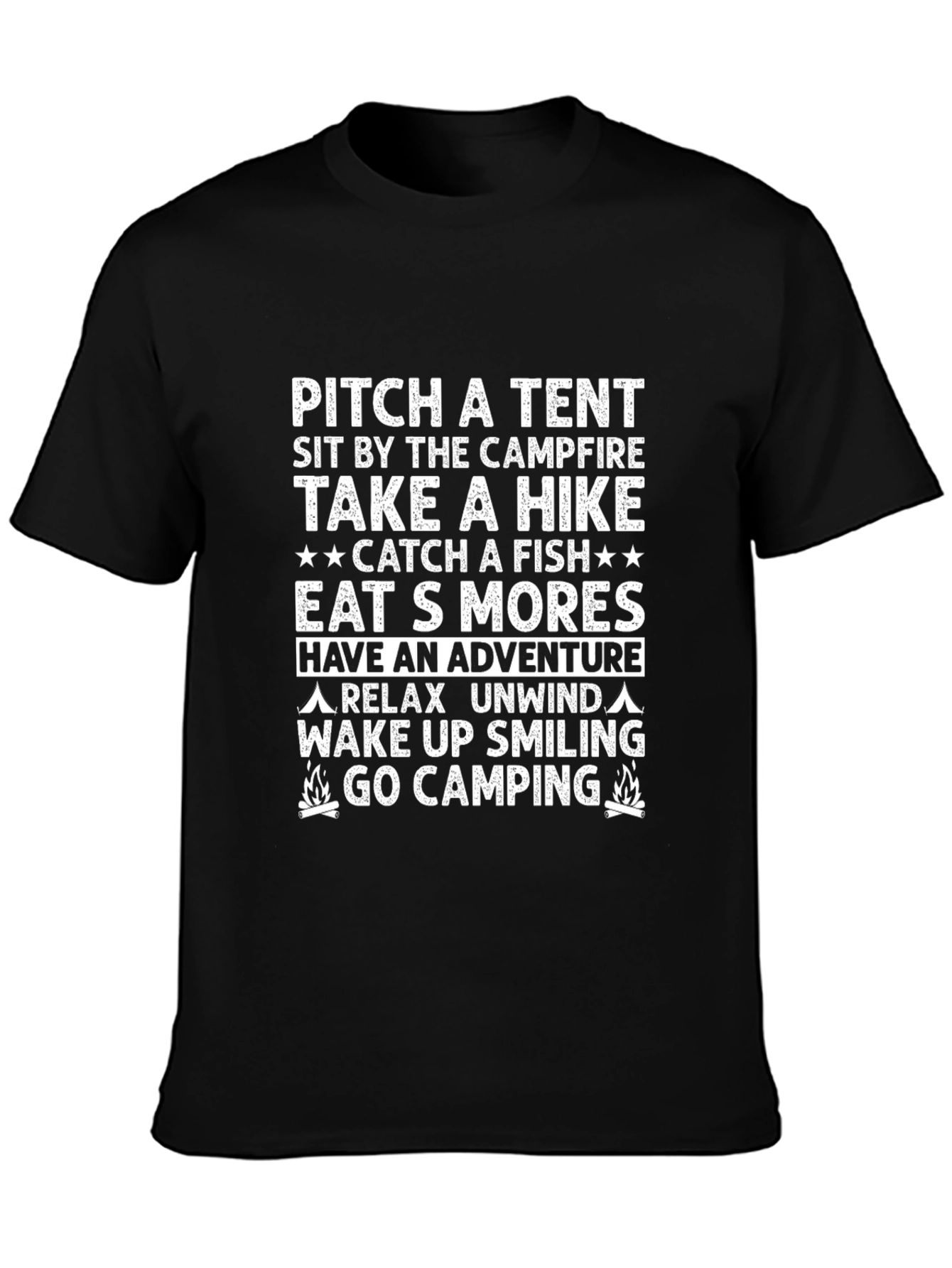 Black Camping Adventure Graphic Tee view 3