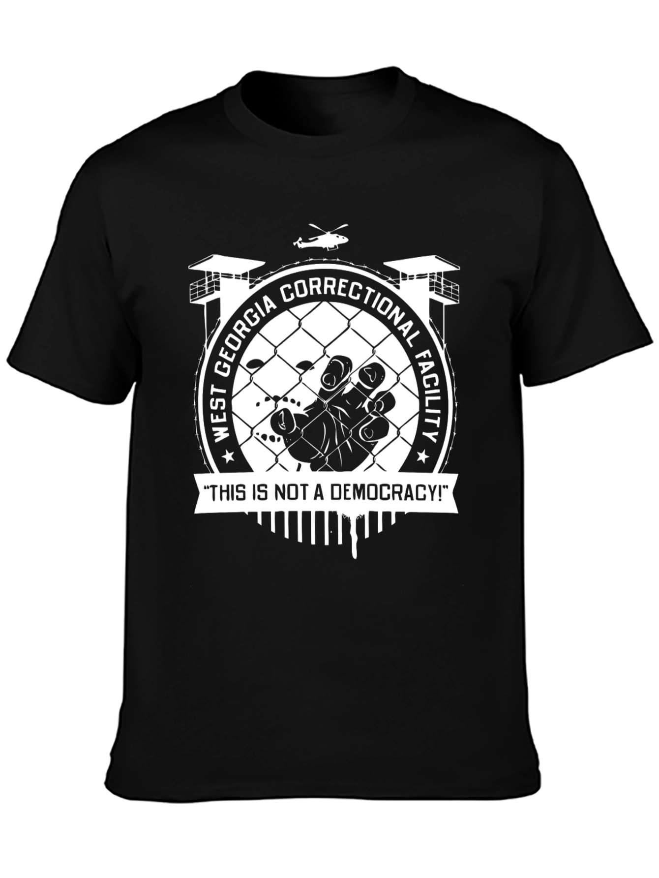 Black West Georgia Correctional Facility T-Shirt view 3