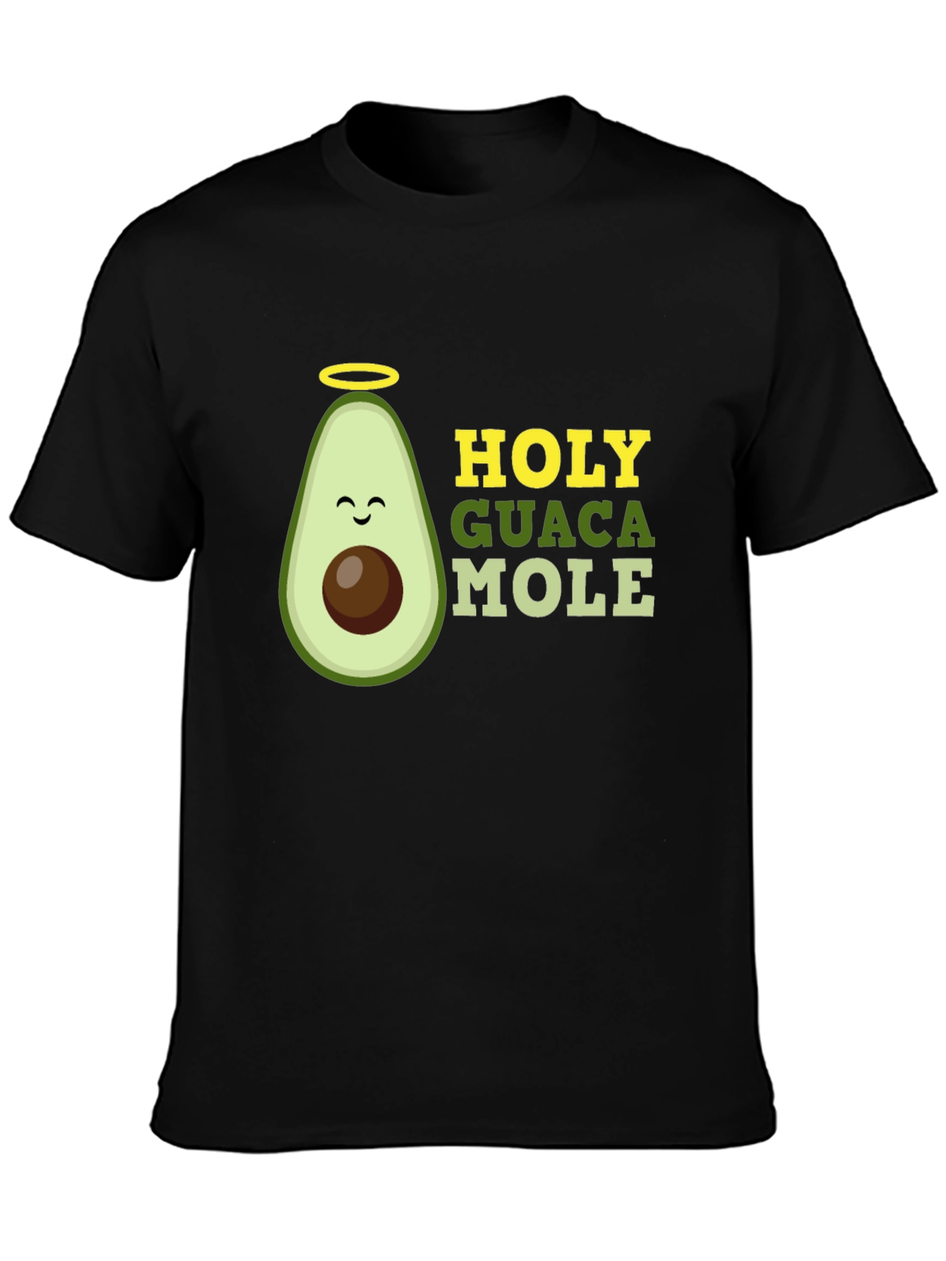 Black Holy Guacamole Graphic T-Shirt - Funny Avocado Tee view 3