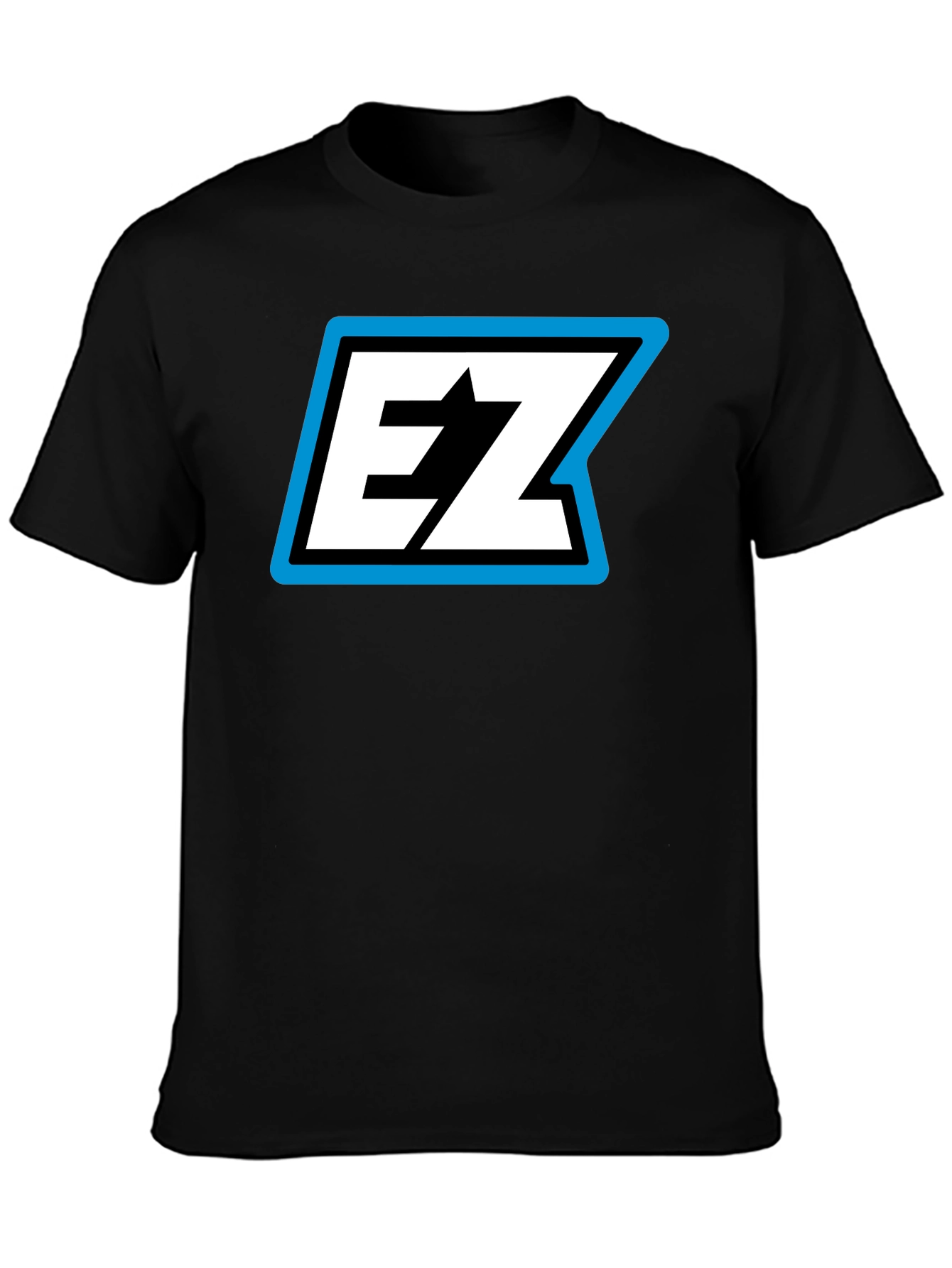 Black EZ Logo Black T-Shirt - Bold Graphic Tee view 3