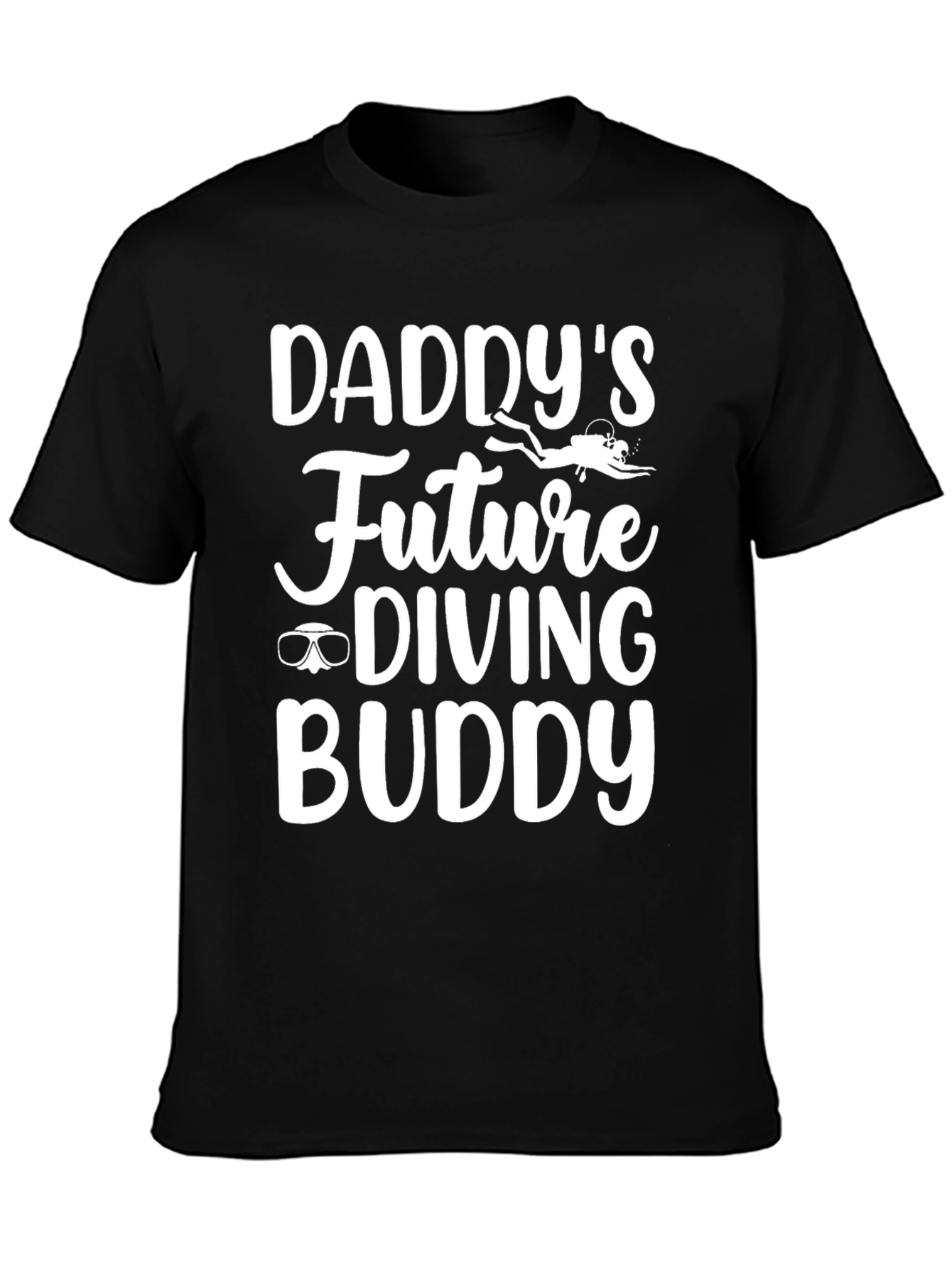 Black Daddy's Future Diving Buddy Black T-Shirt view 3