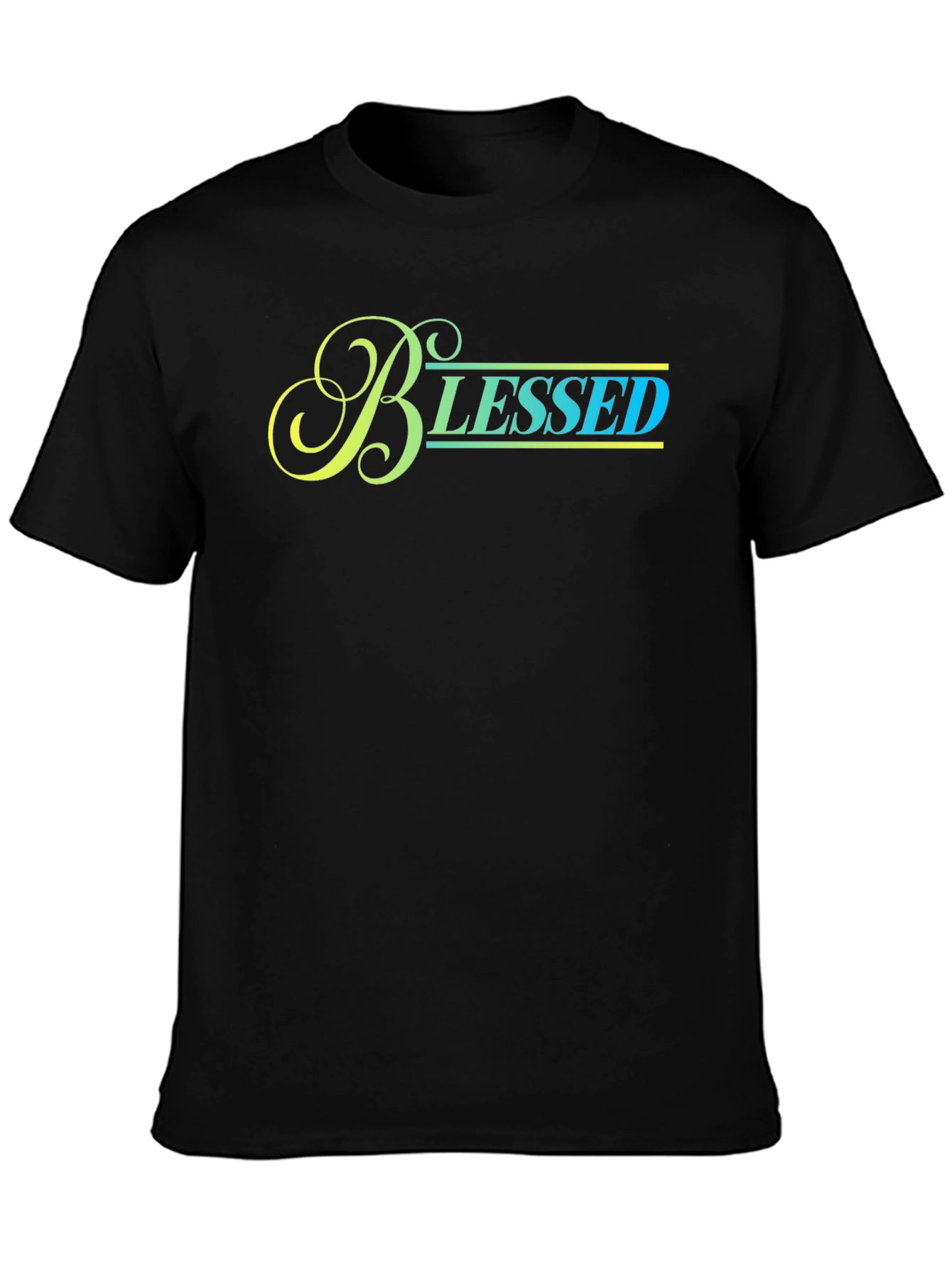 Black Blessed Graphic Print Black T-Shirt view 3