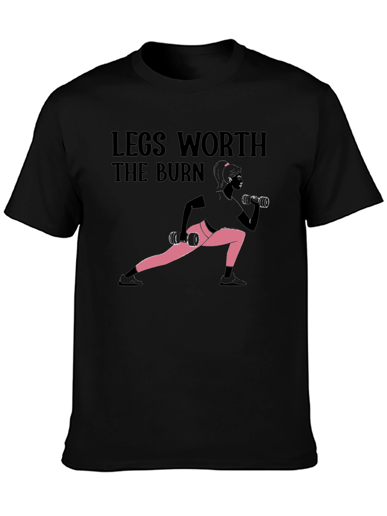 Black Legs Worth the Burn Workout T-Shirt view 3