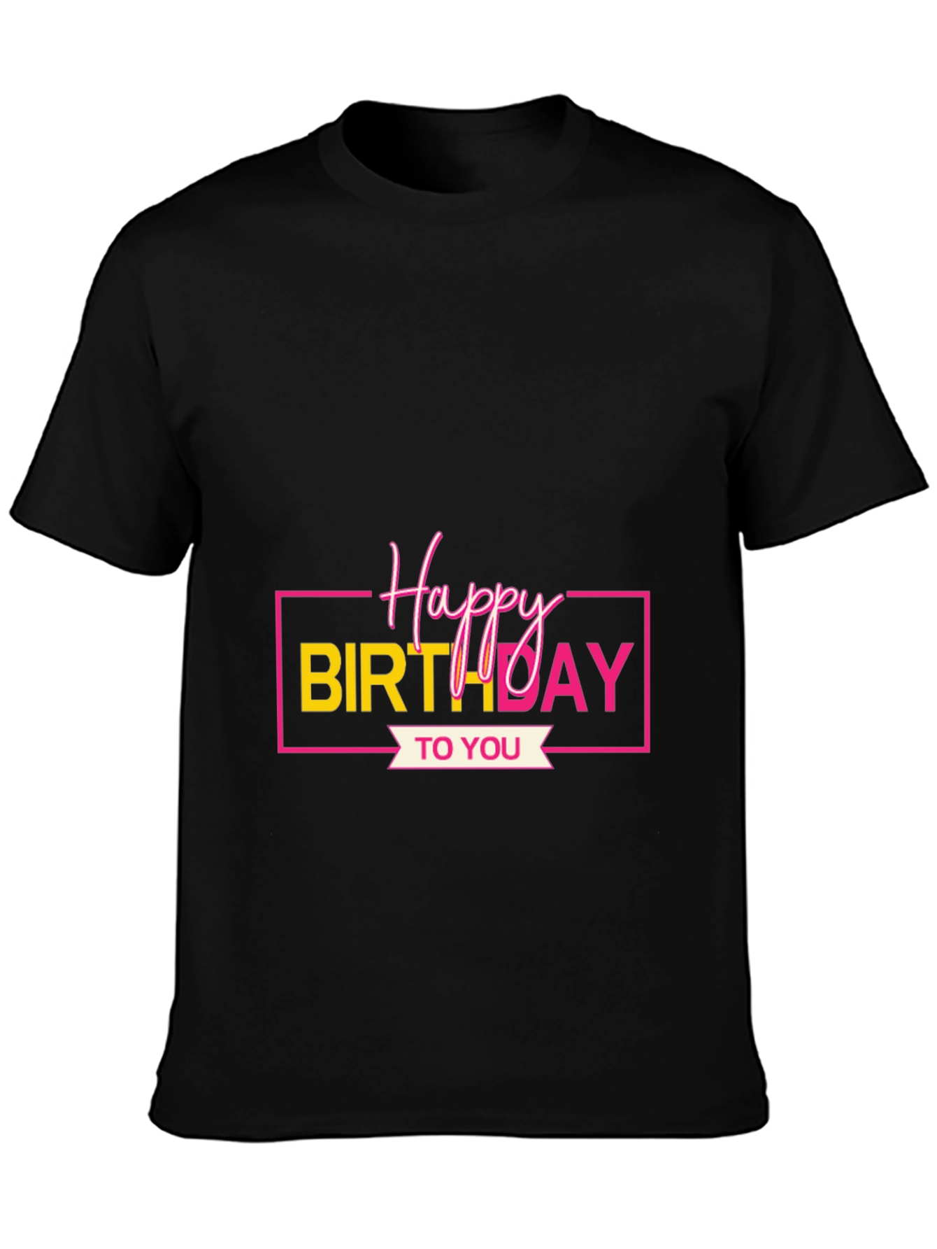 Black Happy Birthday Graphic Tee - Black view 3