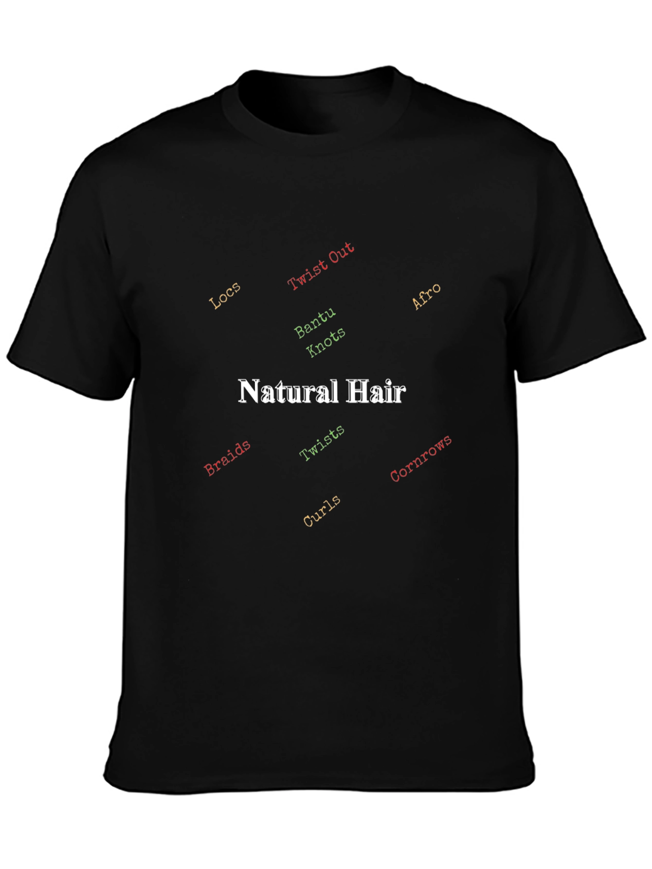 Black Natural Hair Styles Black T-Shirt view 3