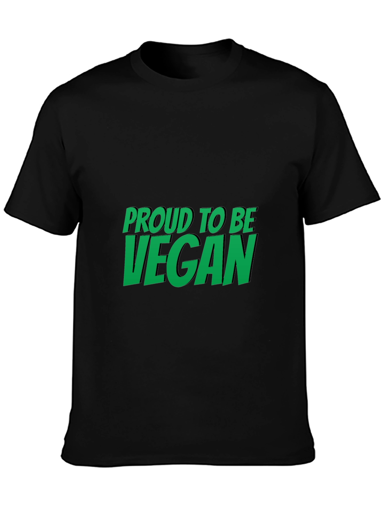 Black Proud to be Vegan Black T-Shirt view 3