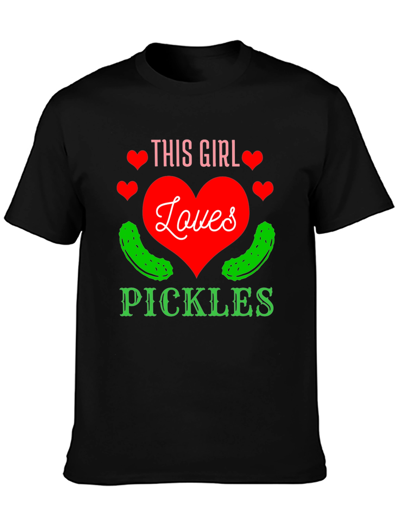 Black This Girl Loves Pickles T-Shirt view 3
