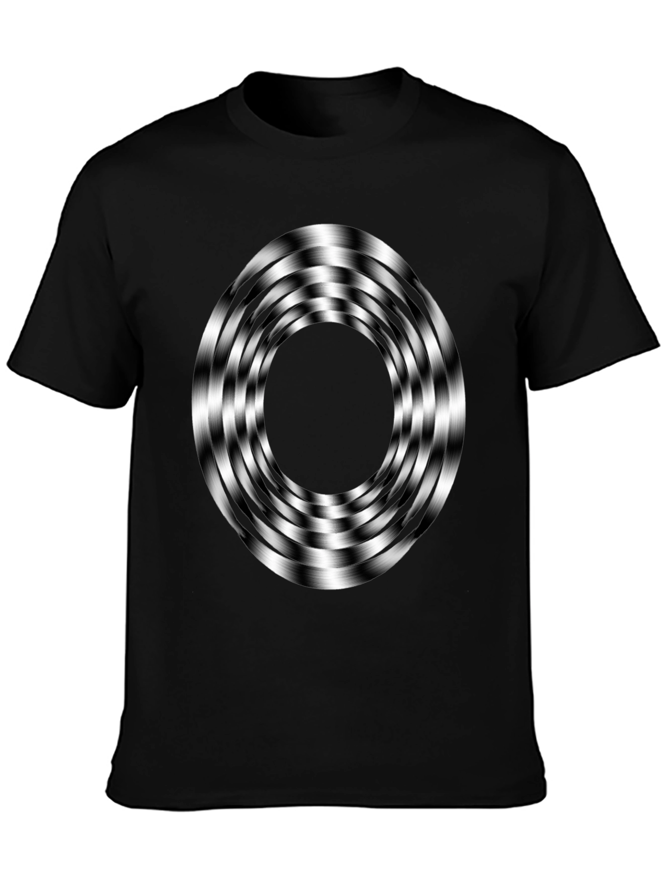 Black Optical Illusion Graphic Tee view 3