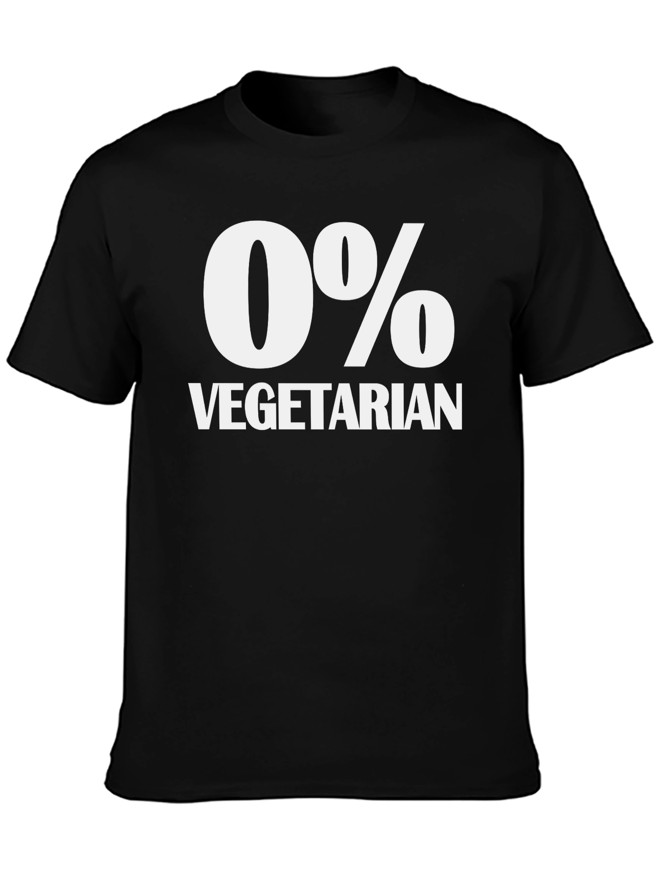 Black Funny 0% Vegetarian Black T-Shirt view 3