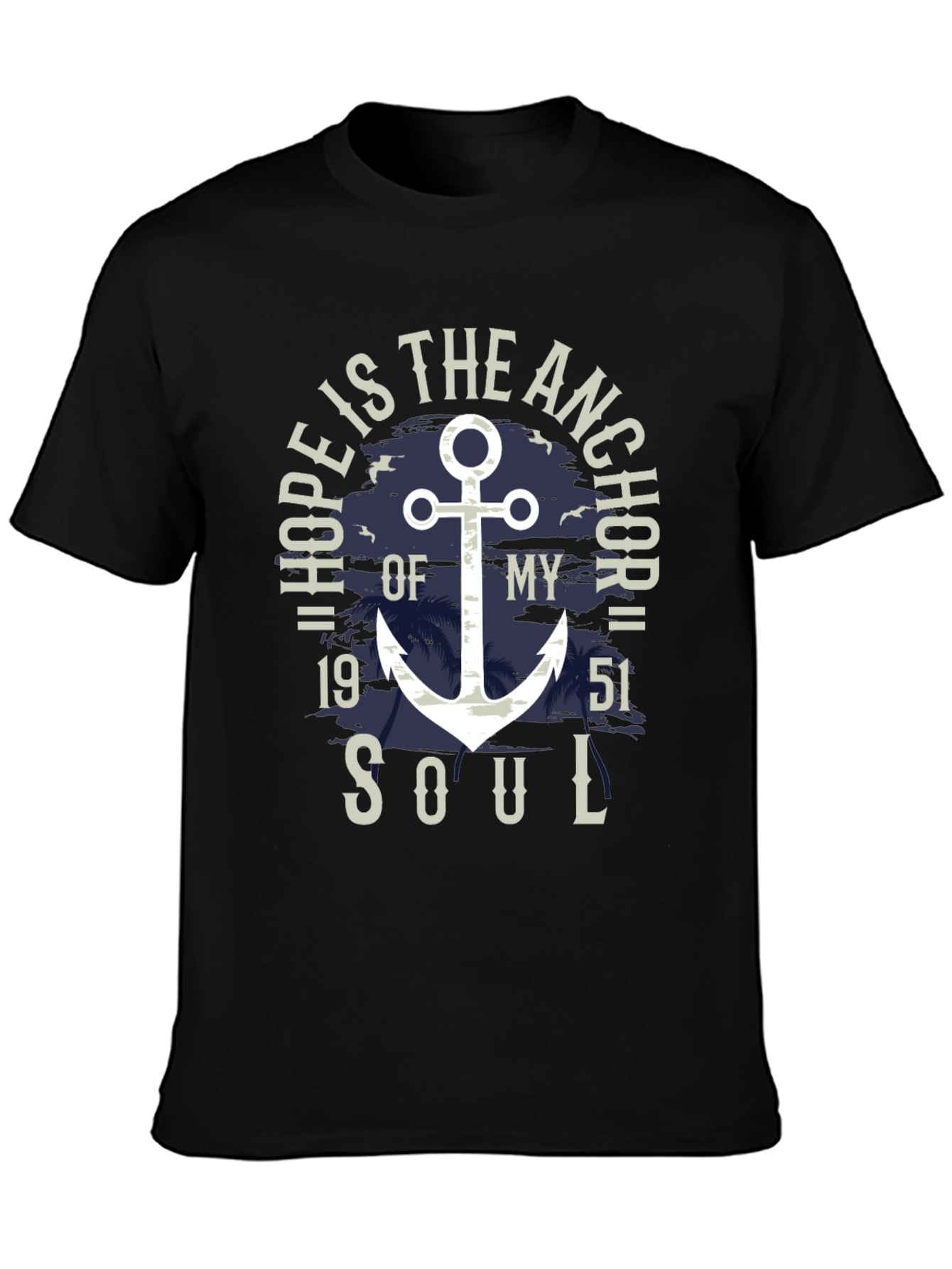 Black Nautical Hope Anchor Soul Graphic Tee view 3
