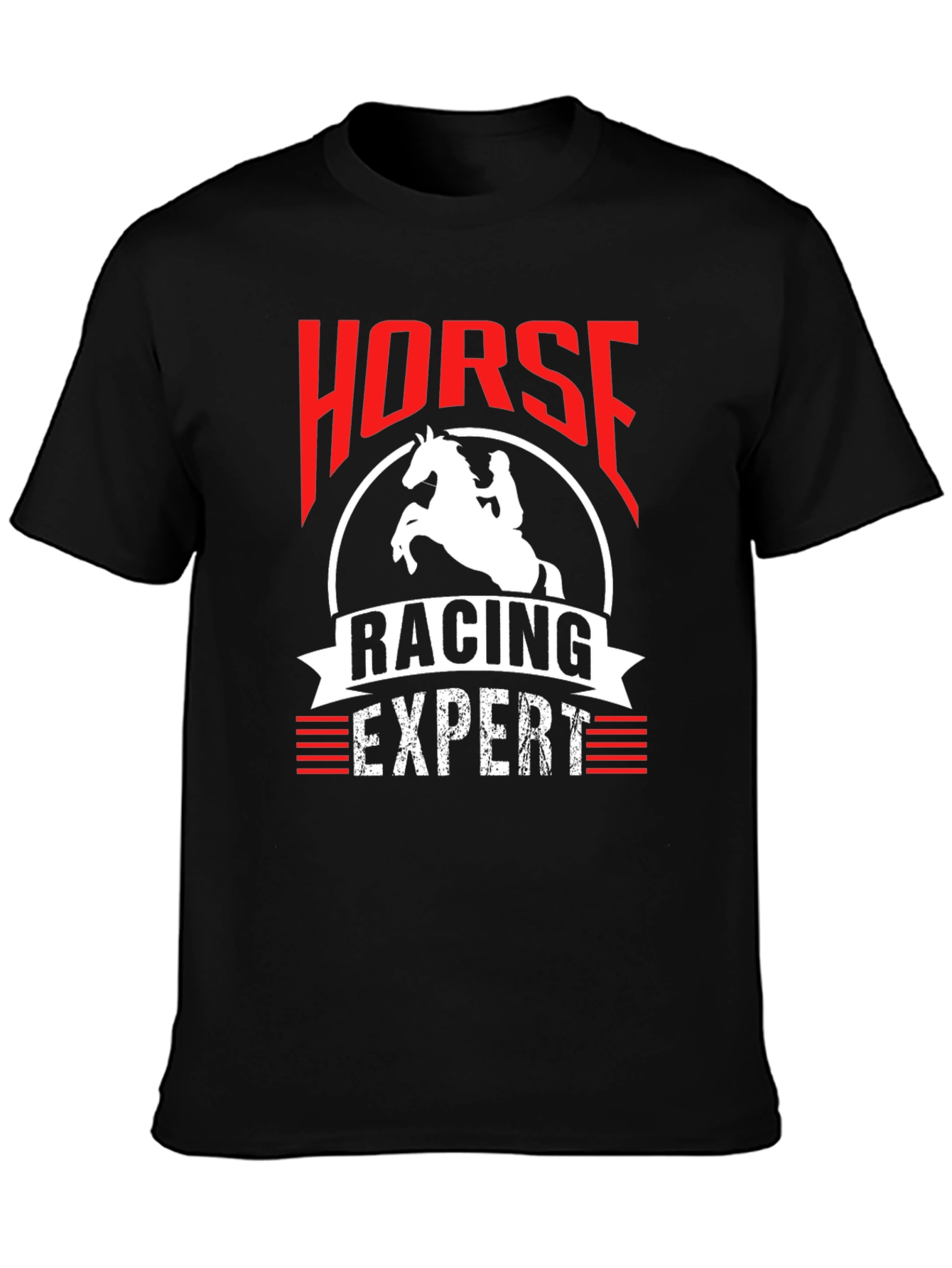 Black Horse Racing Expert T-Shirt - Unique Design view 3