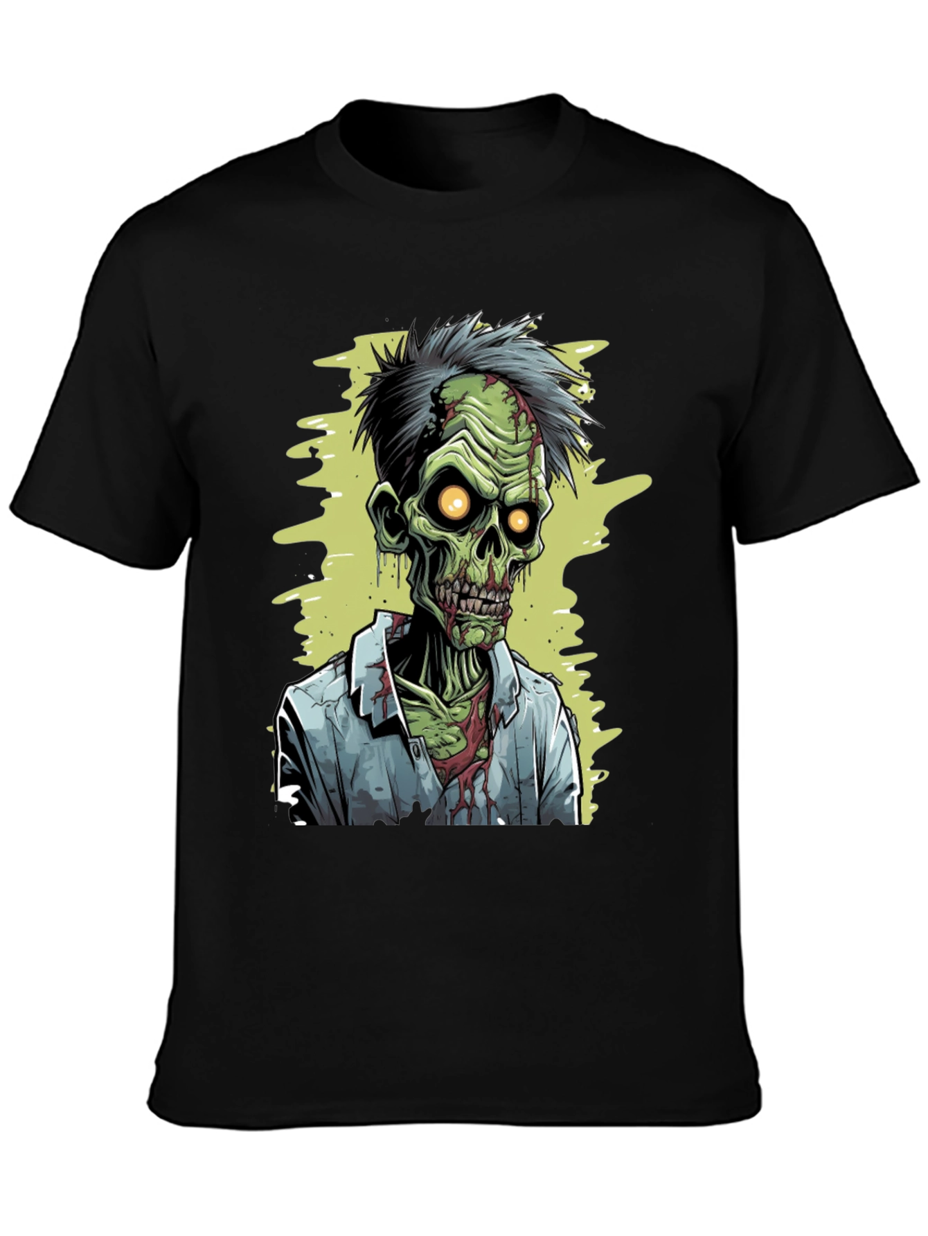 Black Zombie Cartoon Graphic Tee view 3