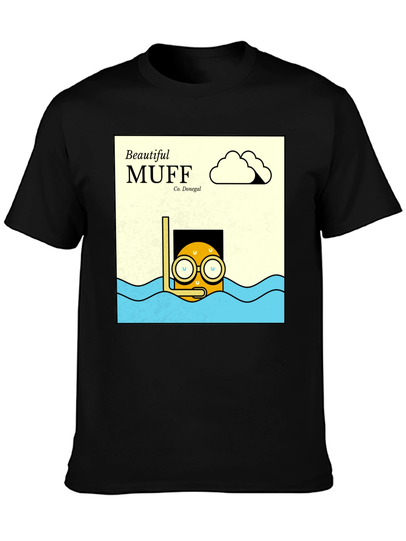 Black Beautiful Muff Diving T-Shirt view 3