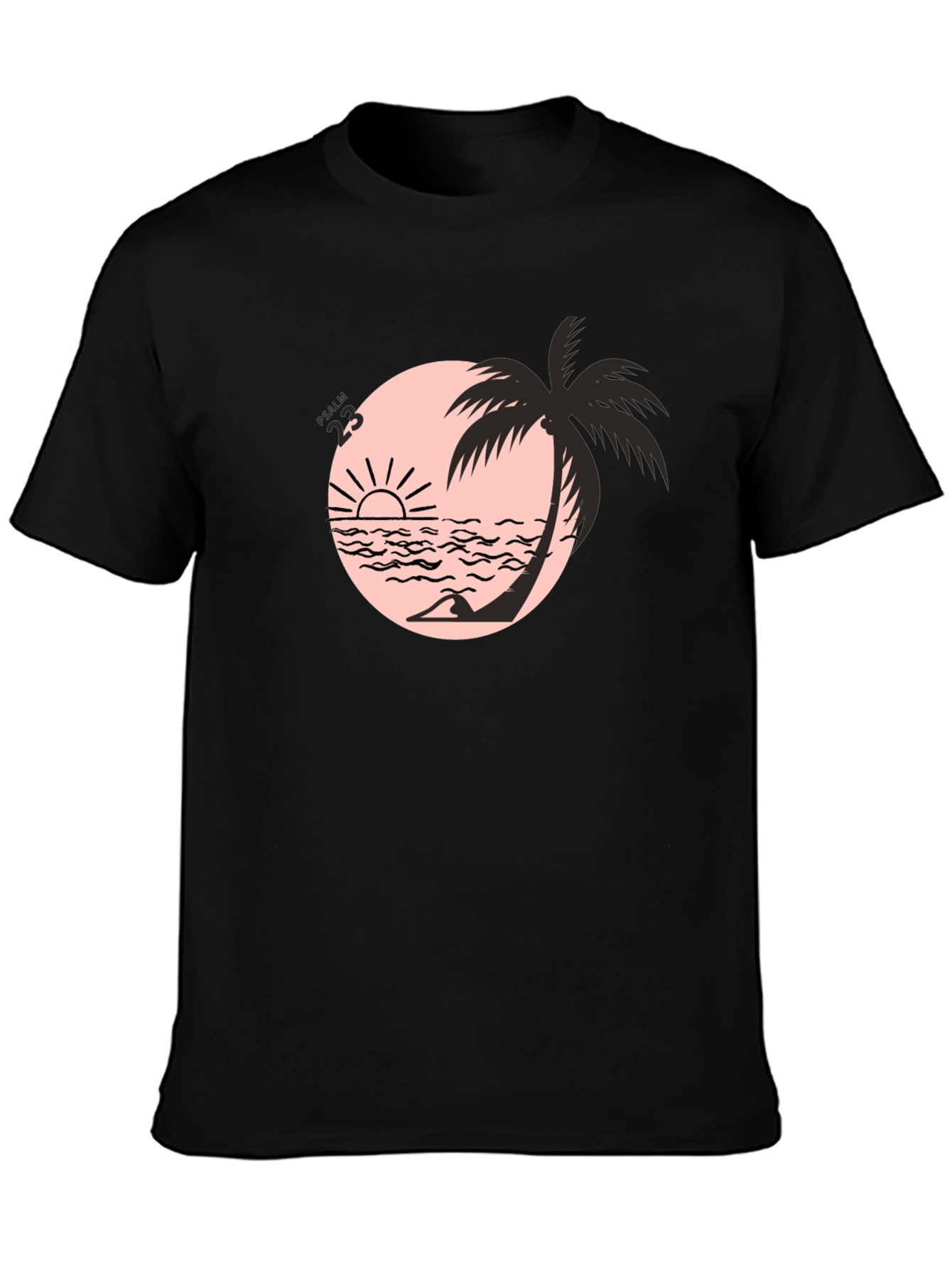Black Black Beach Palm Graphic Tee view 3