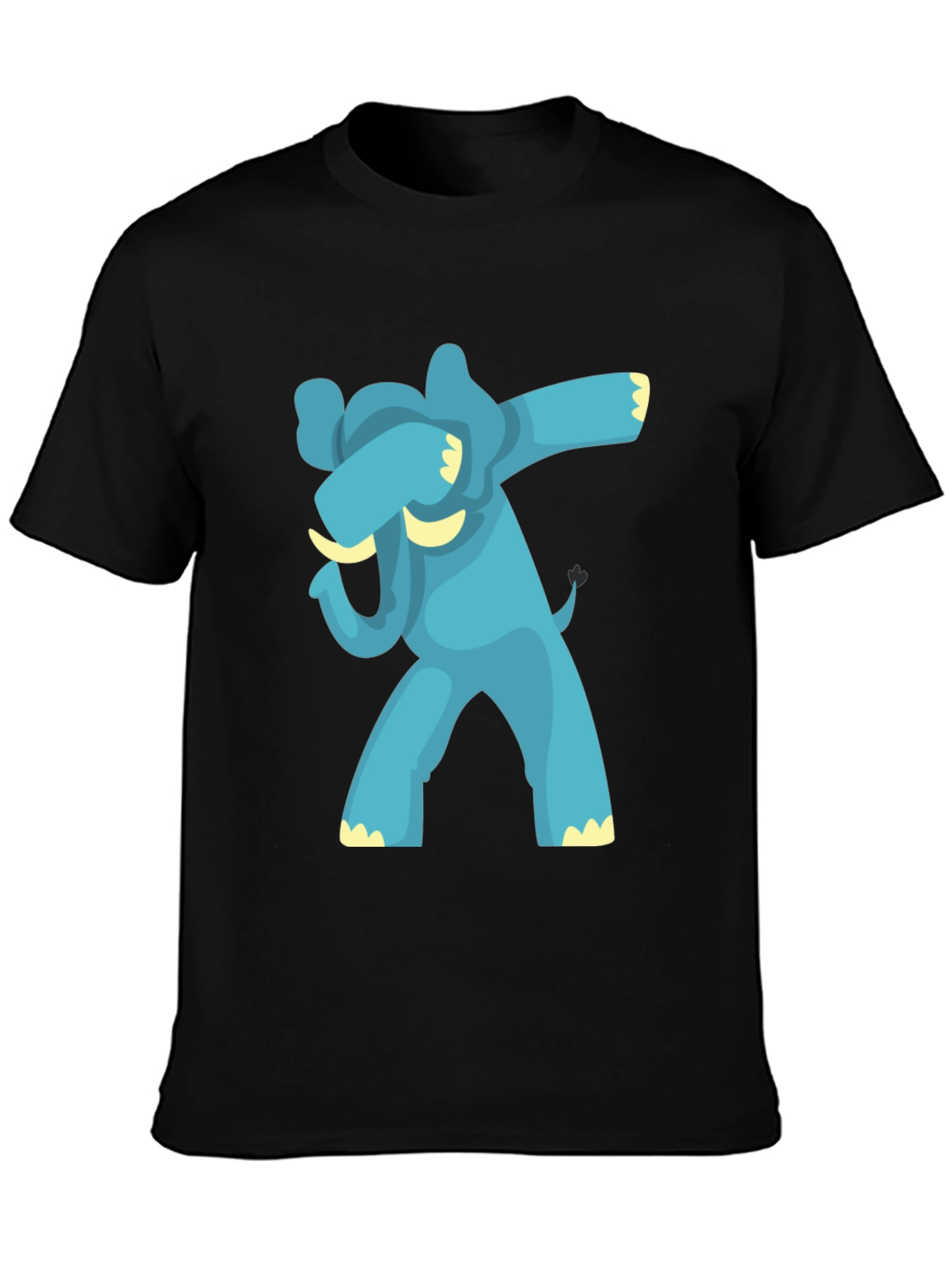 Black Dabbing Elephant Graphic Tee - Black view 3