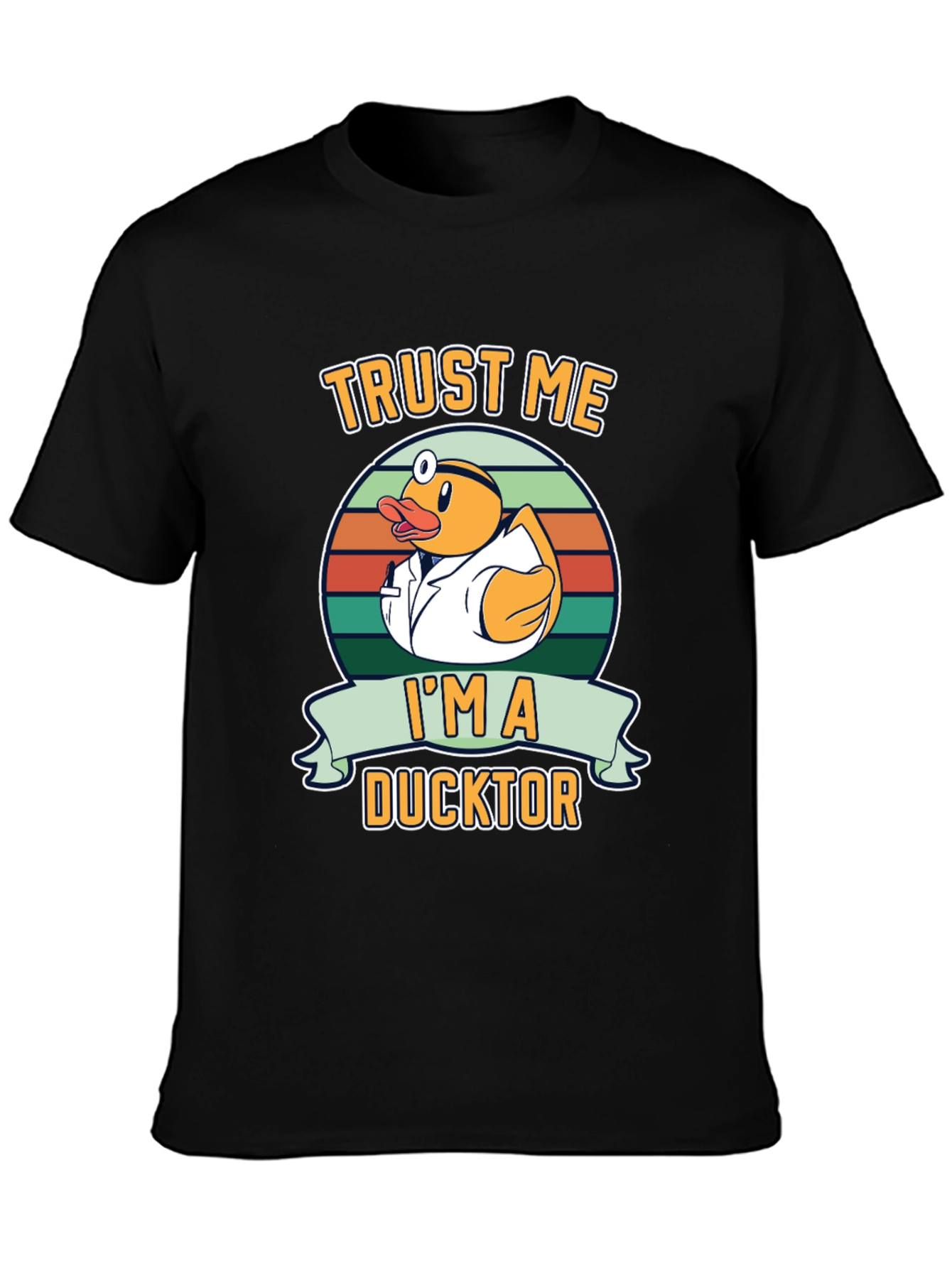 Black Trust Me I'm a Ducktor Graphic T-Shirt view 3