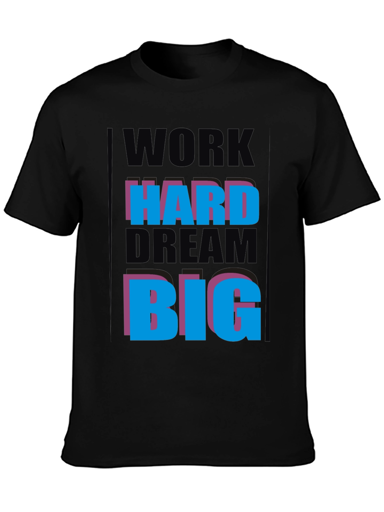 Black Work Hard Dream Big Graphic Tee view 3