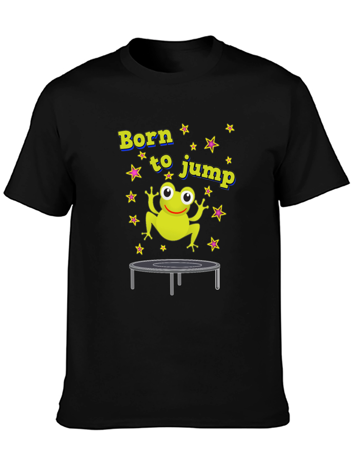 Black Born to Jump Frog T-Shirt view 3