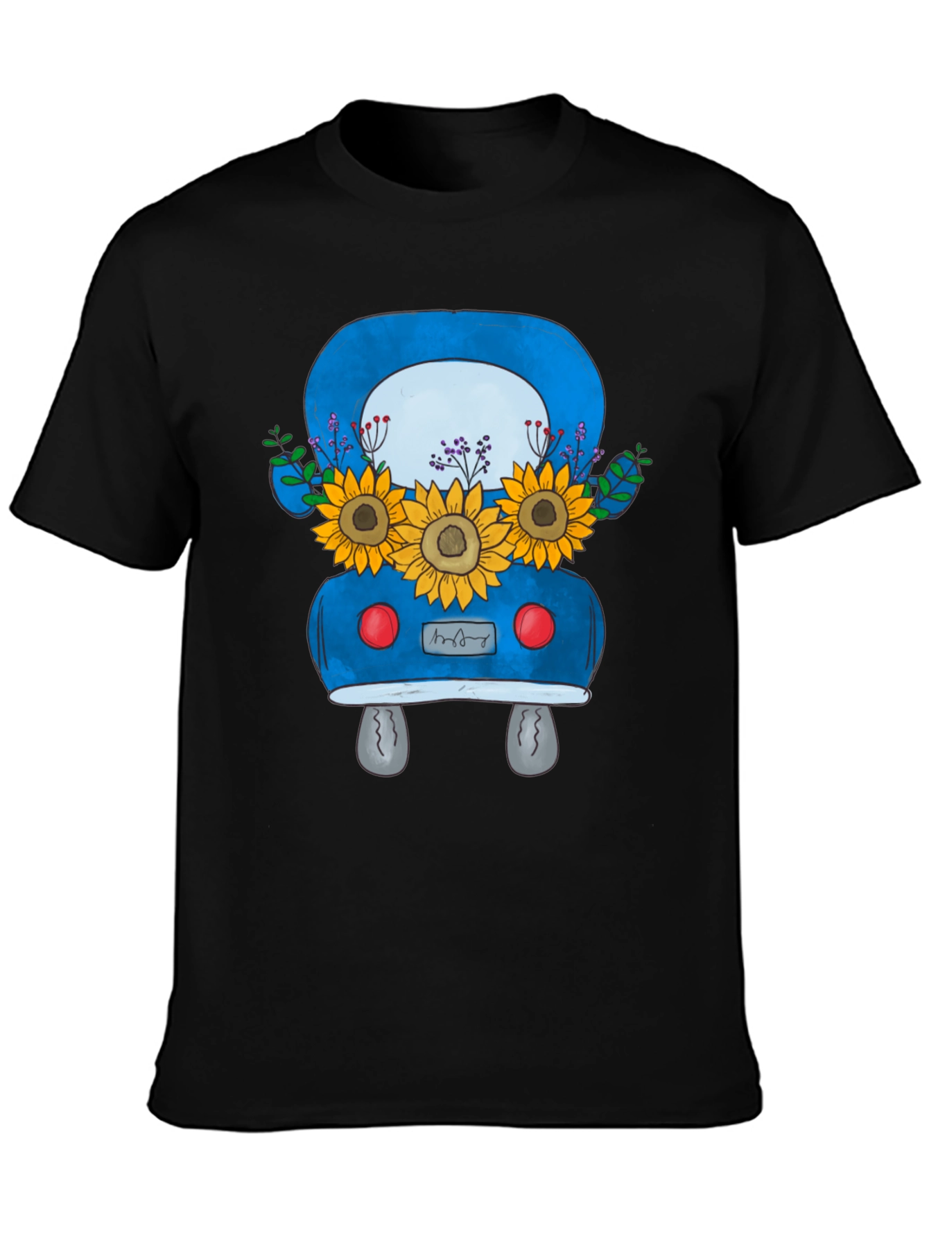 Black Sunflower Truck Graphic Tee - Black view 3
