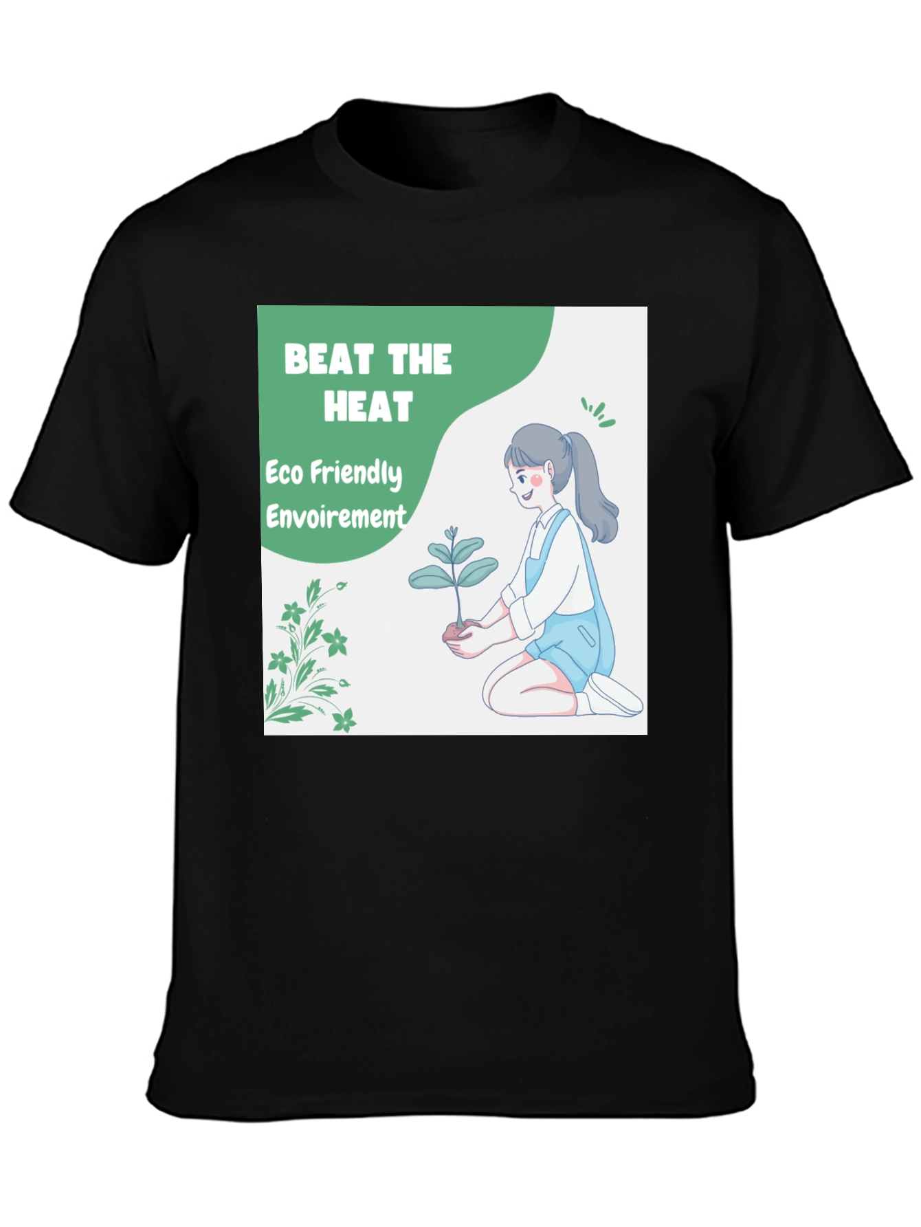 Black Eco Friendly T-Shirt - Beat the Heat view 3