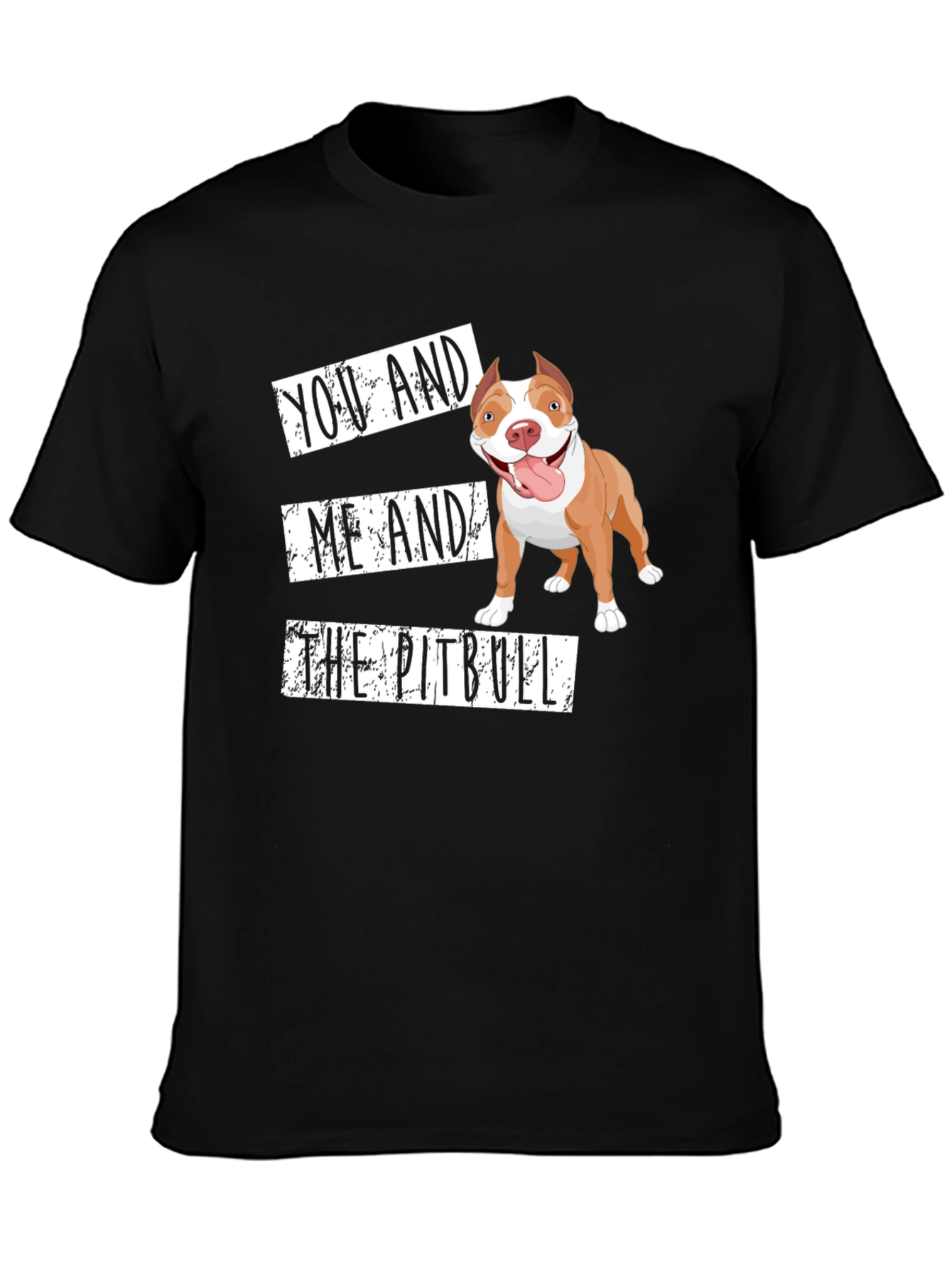 Black You, Me, and The Pitbull T-Shirt -  Unisex Cotton Blend view 3