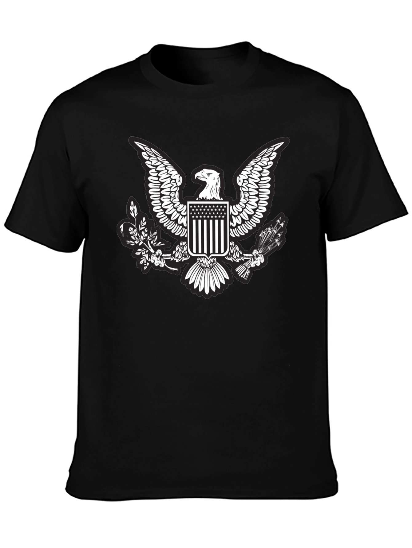 Black Eagle Crest Graphic T-Shirt - Patriotic Design view 3