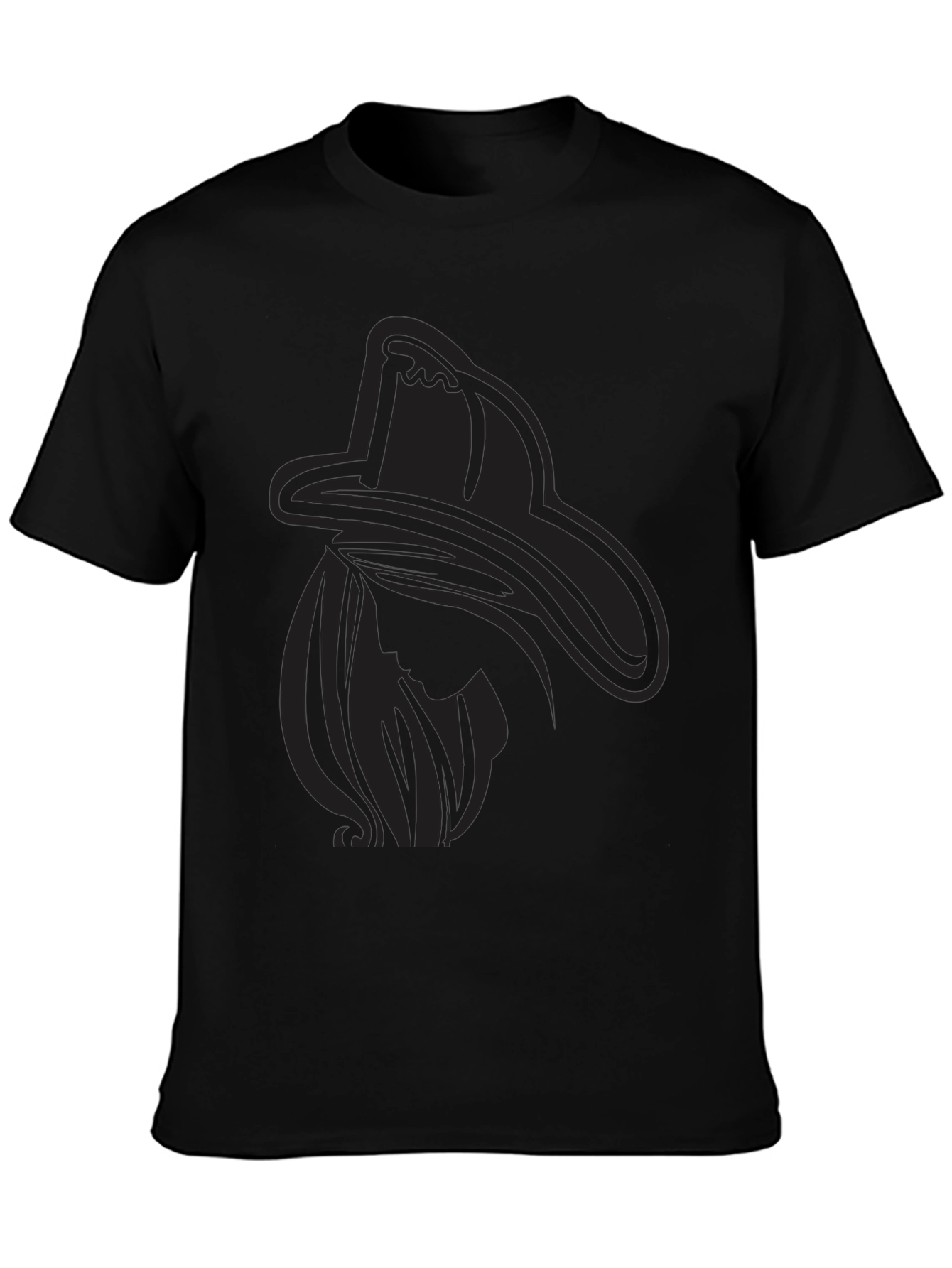 Black Cowgirl Silhouette Graphic Tee - Stylish Black T-Shirt view 3