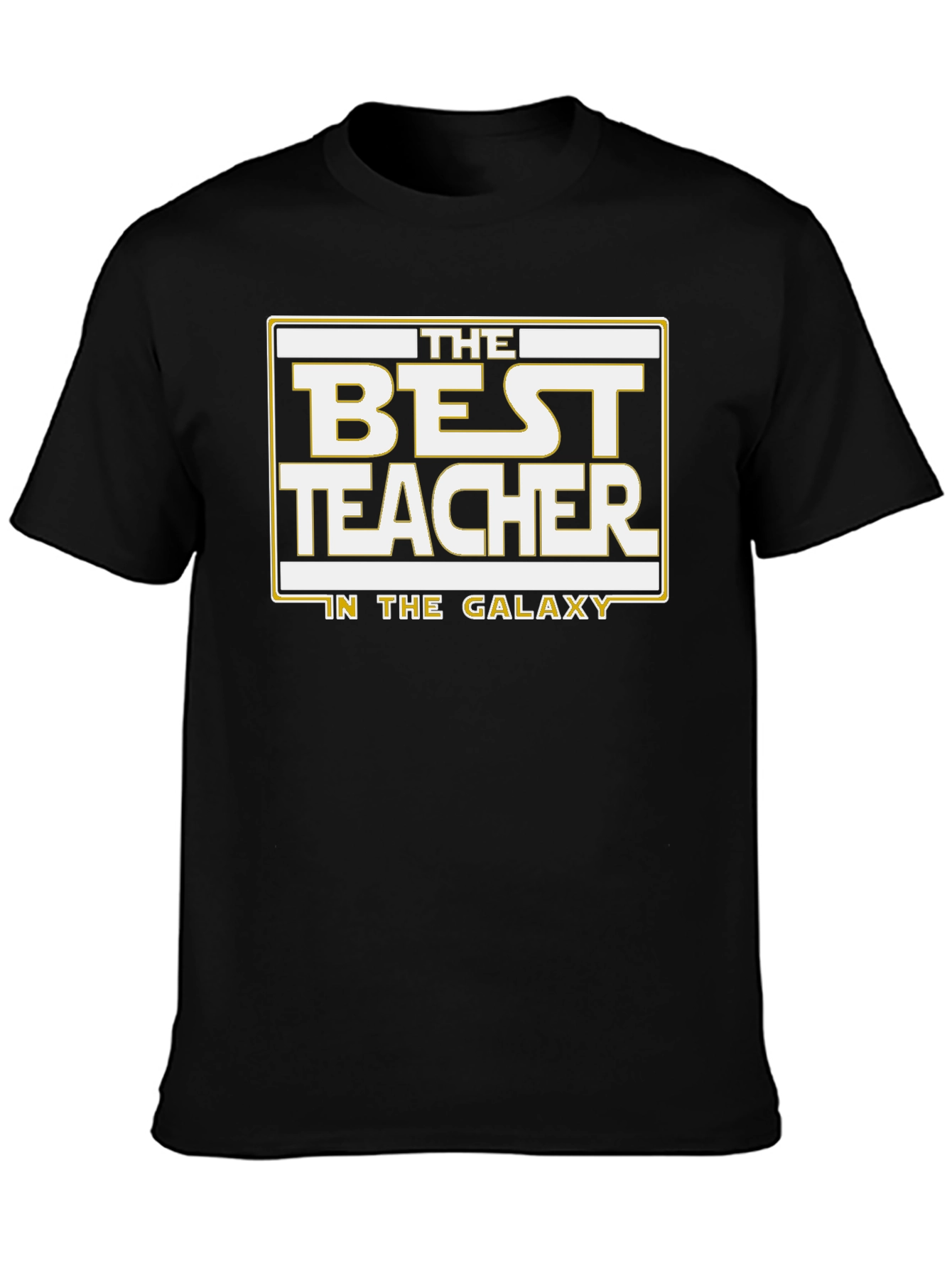 Black Best Teacher in the Galaxy T-Shirt - Black view 3