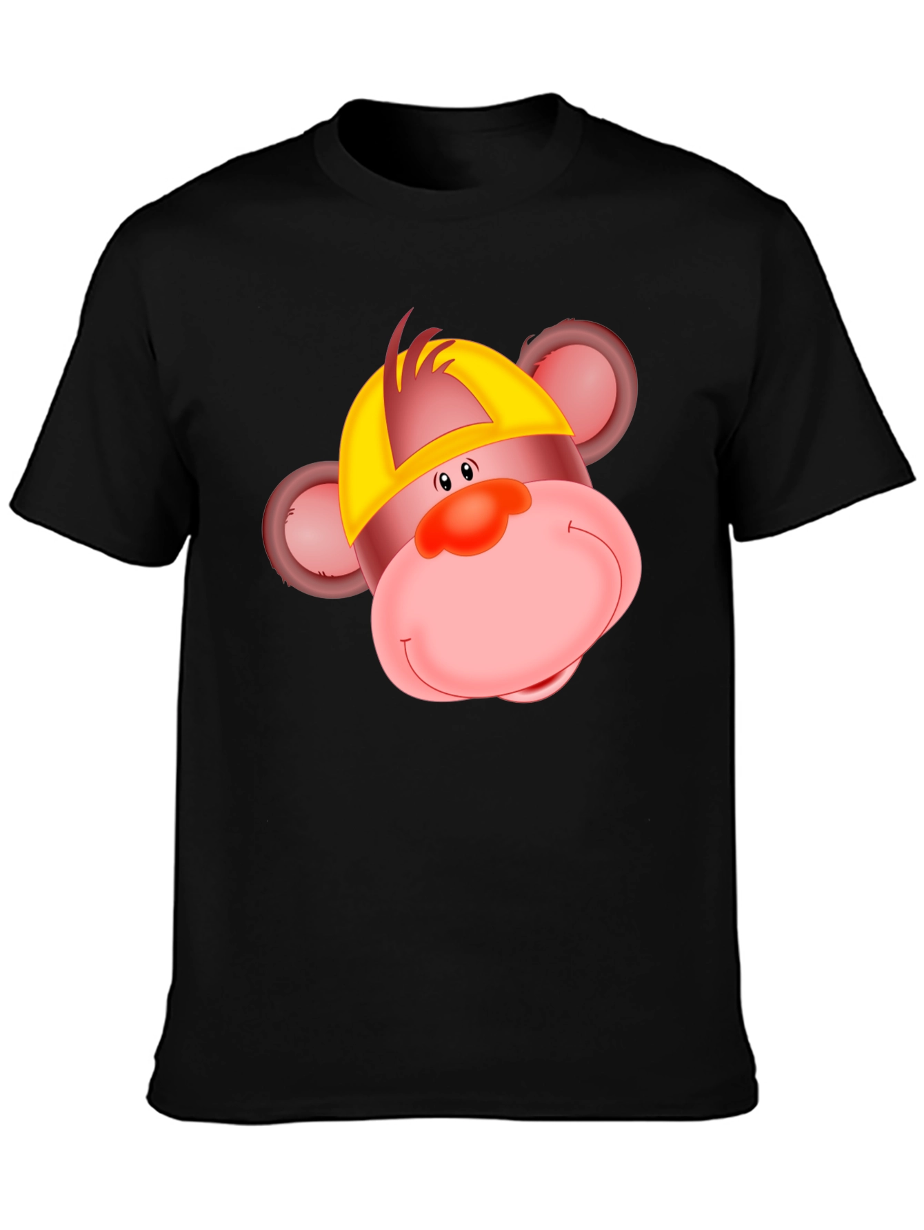 Black Funny Monkey Graphic Tee - Quirky Cartoon T-Shirt view 3