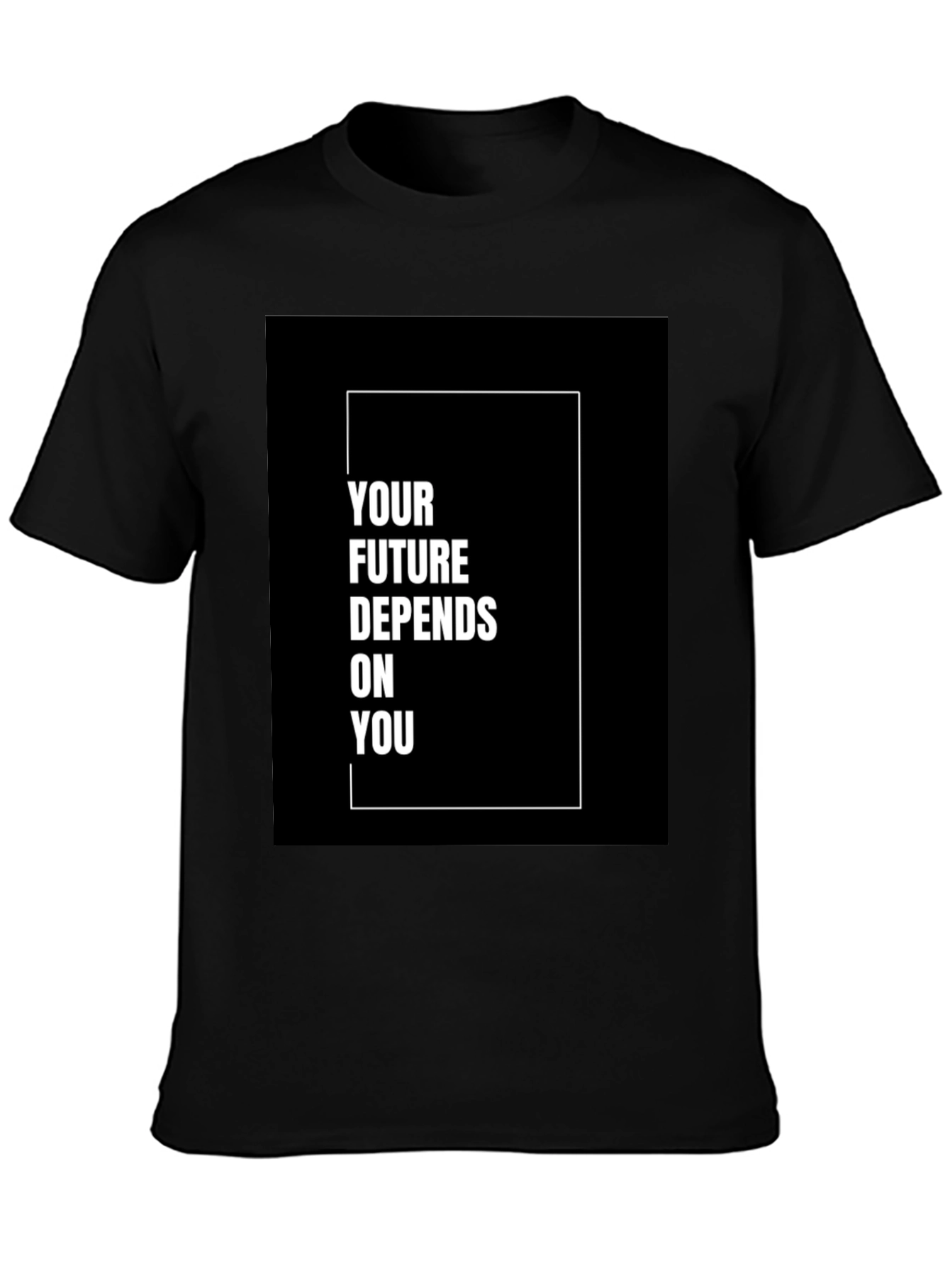 Black Motivational T-Shirt - Your Future Depends On You view 3