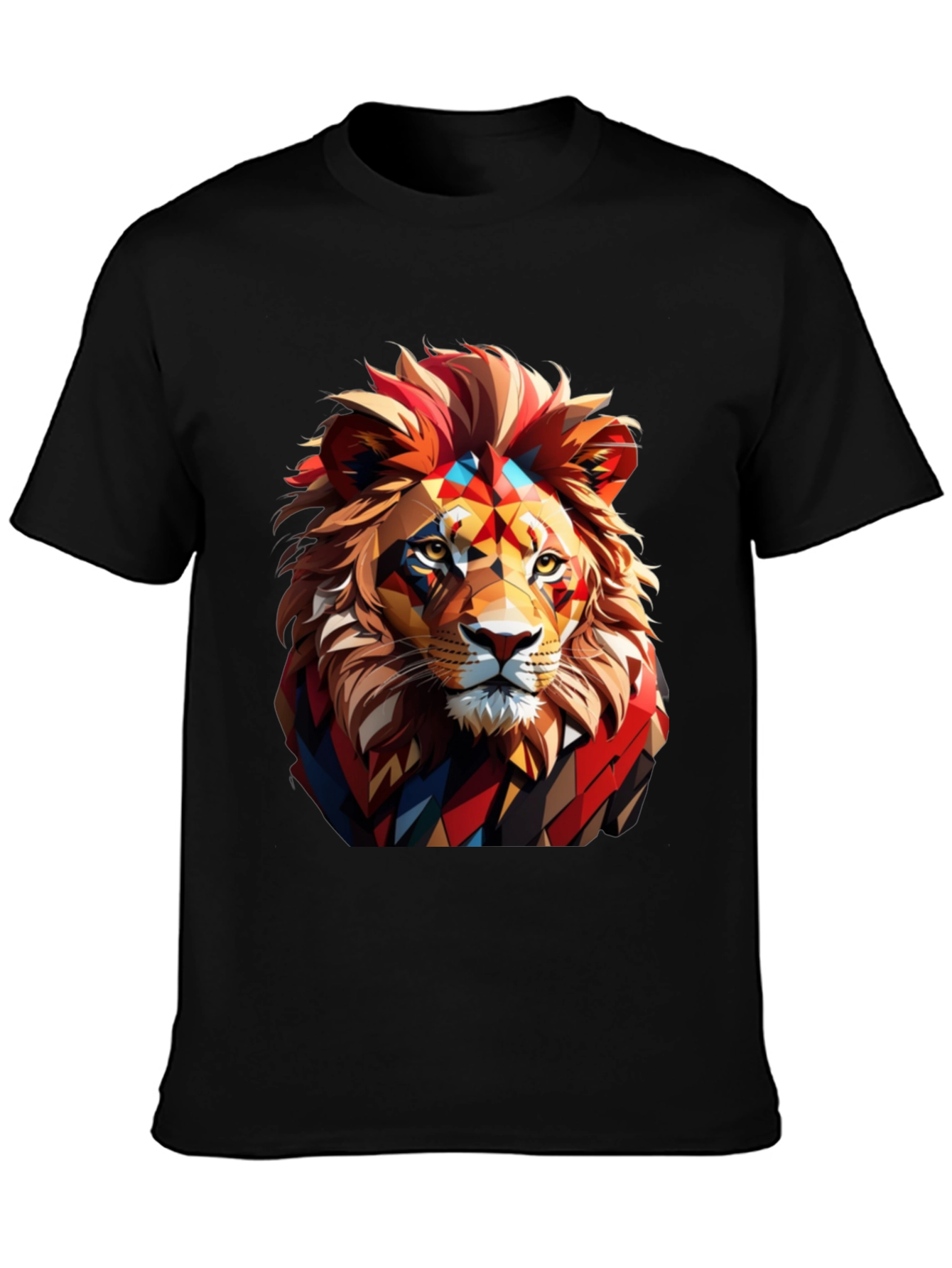 Black Lion Graphic Print Black T-Shirt view 3