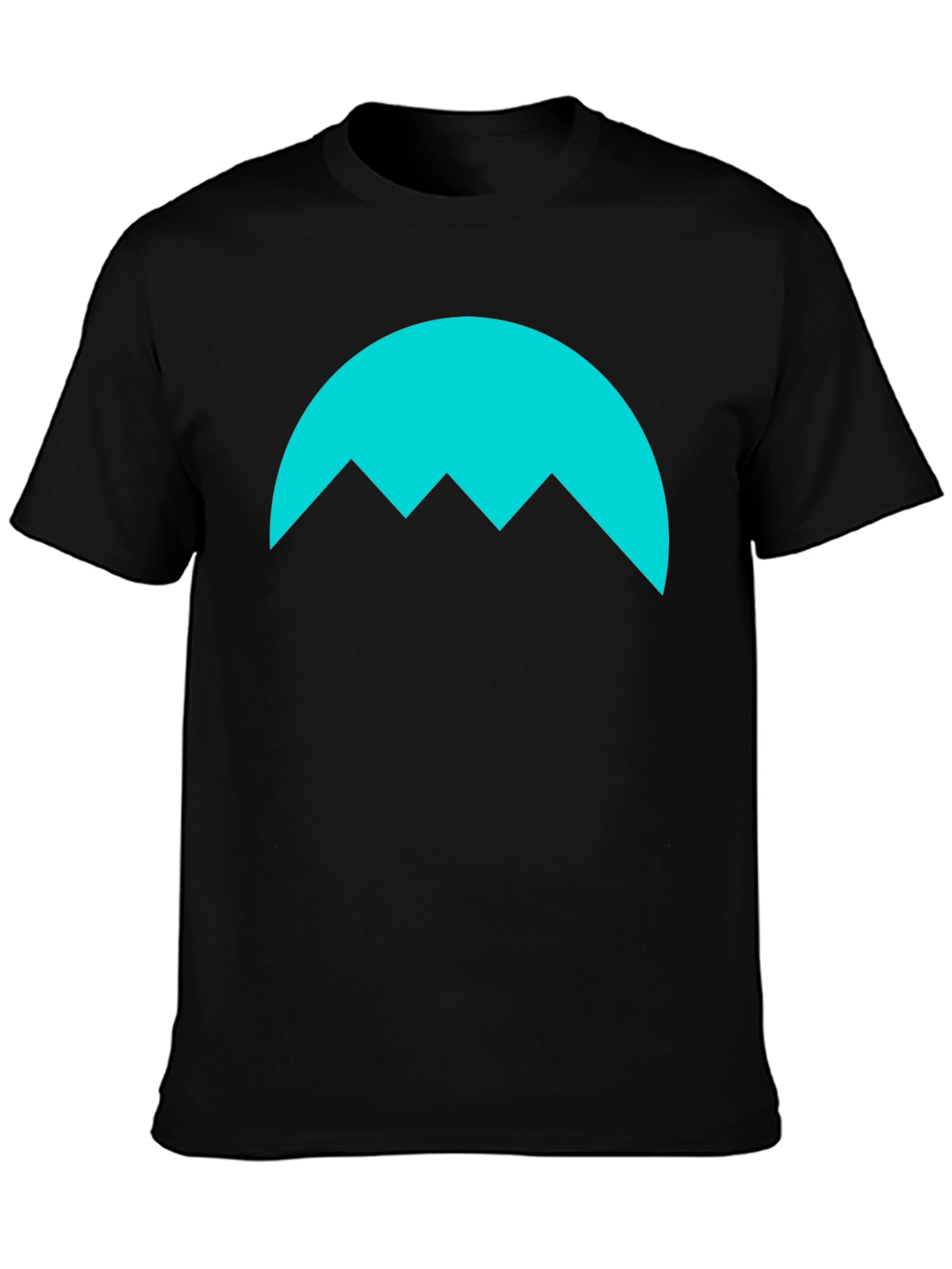 Black Minimalist Mountain Graphic Tee - Black view 3