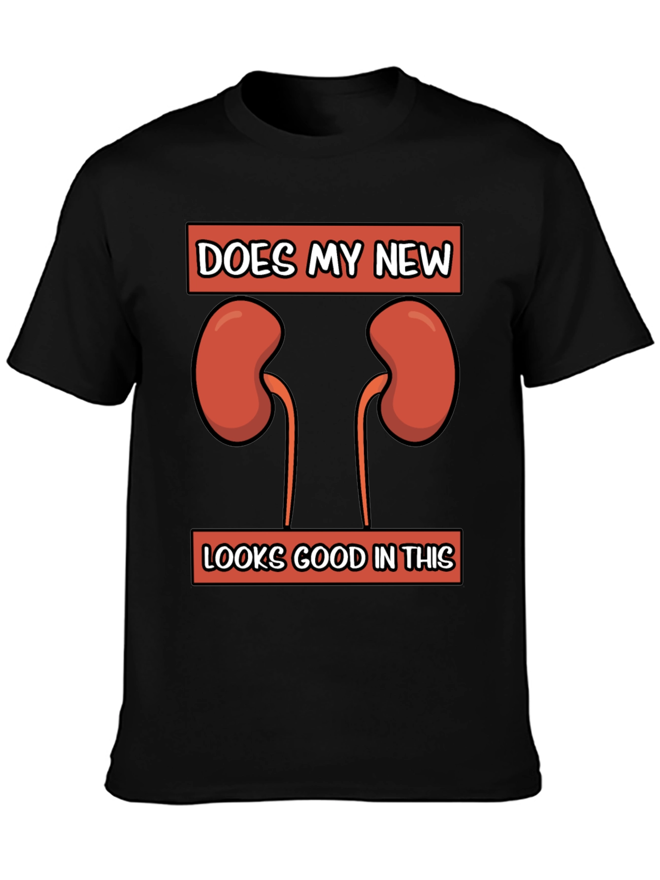 Black Kidney Graphic Novelty T-Shirt view 3