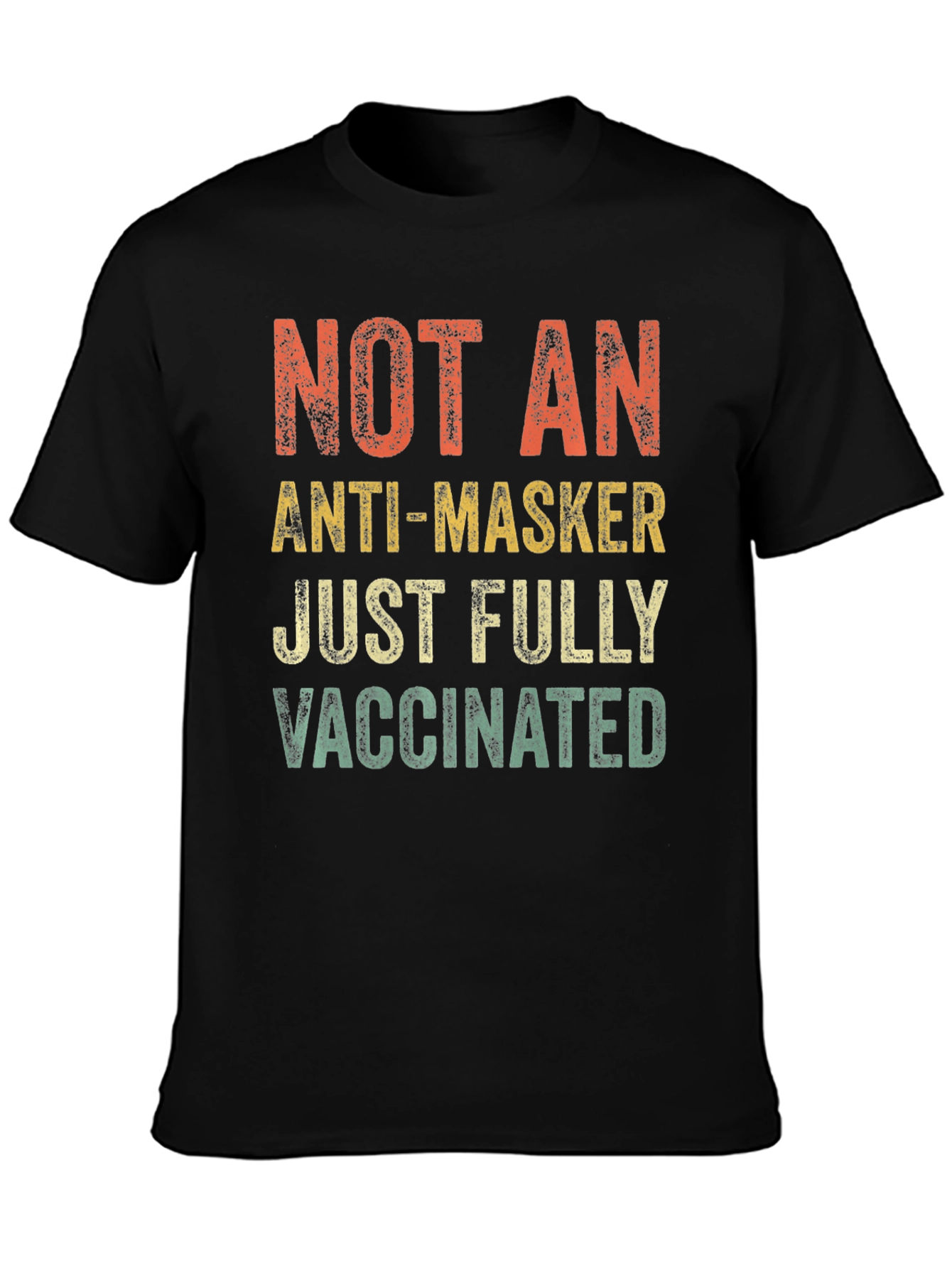 Black Fully Vaccinated T-Shirt - Anti Masker Alternative view 3