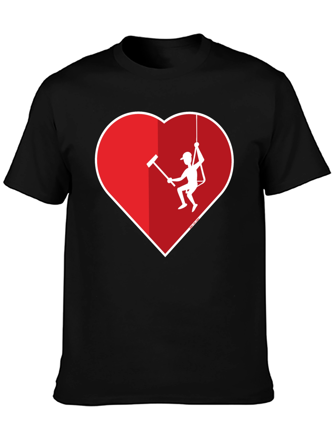 Black Heart Window Washer Graphic Tee view 3