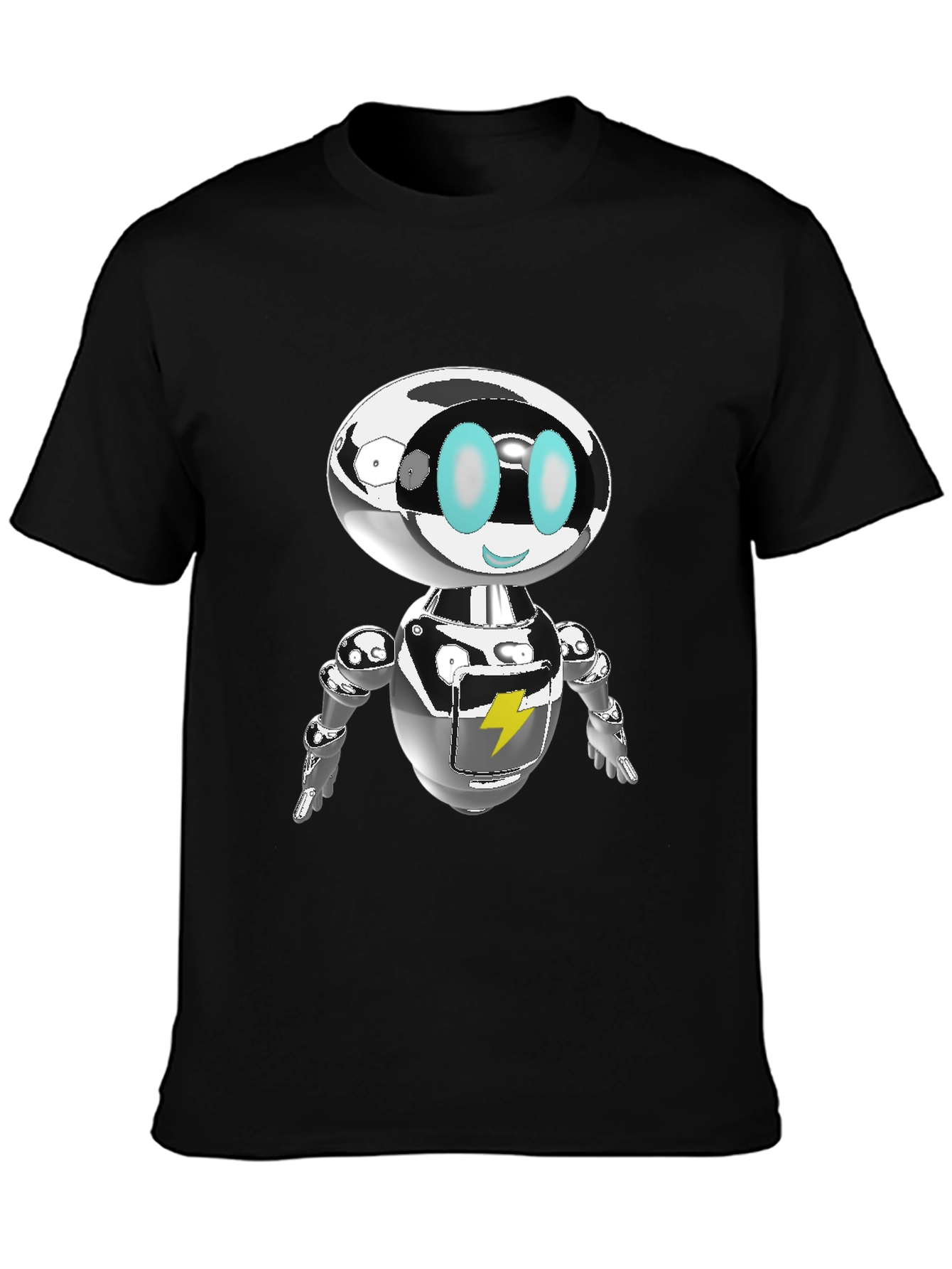 Black Retro Robot Graphic Tee - Sci-Fi Cool view 3