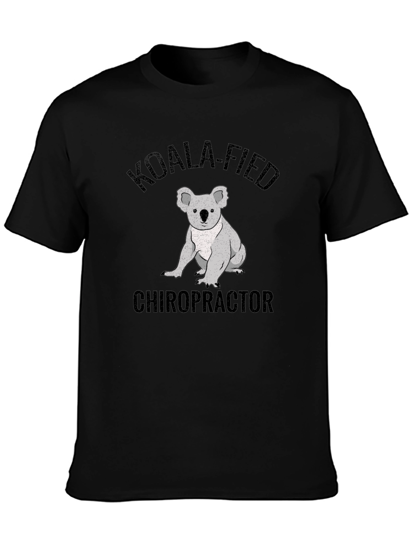 Black Koala-Fied Chiropractor T-Shirt - Funny Animal Tee view 3