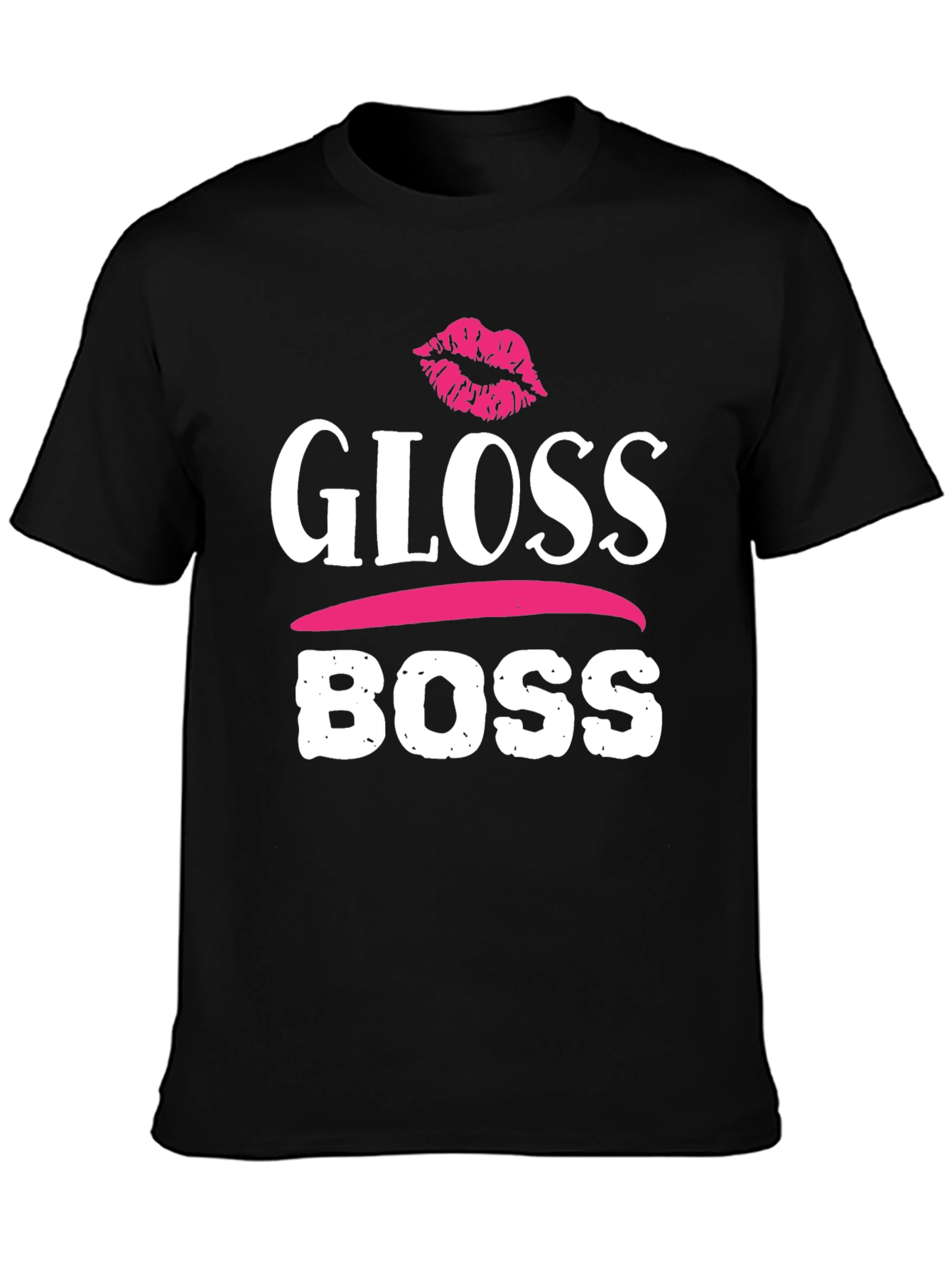 Black Gloss Boss Graphic Tee - Black Cotton T-Shirt view 3