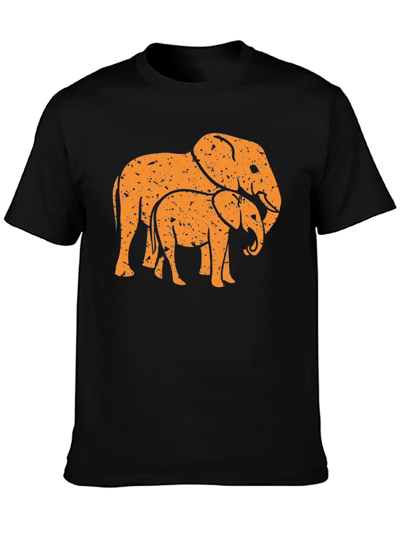 Black Elephant Family Black Graphic Tee view 3
